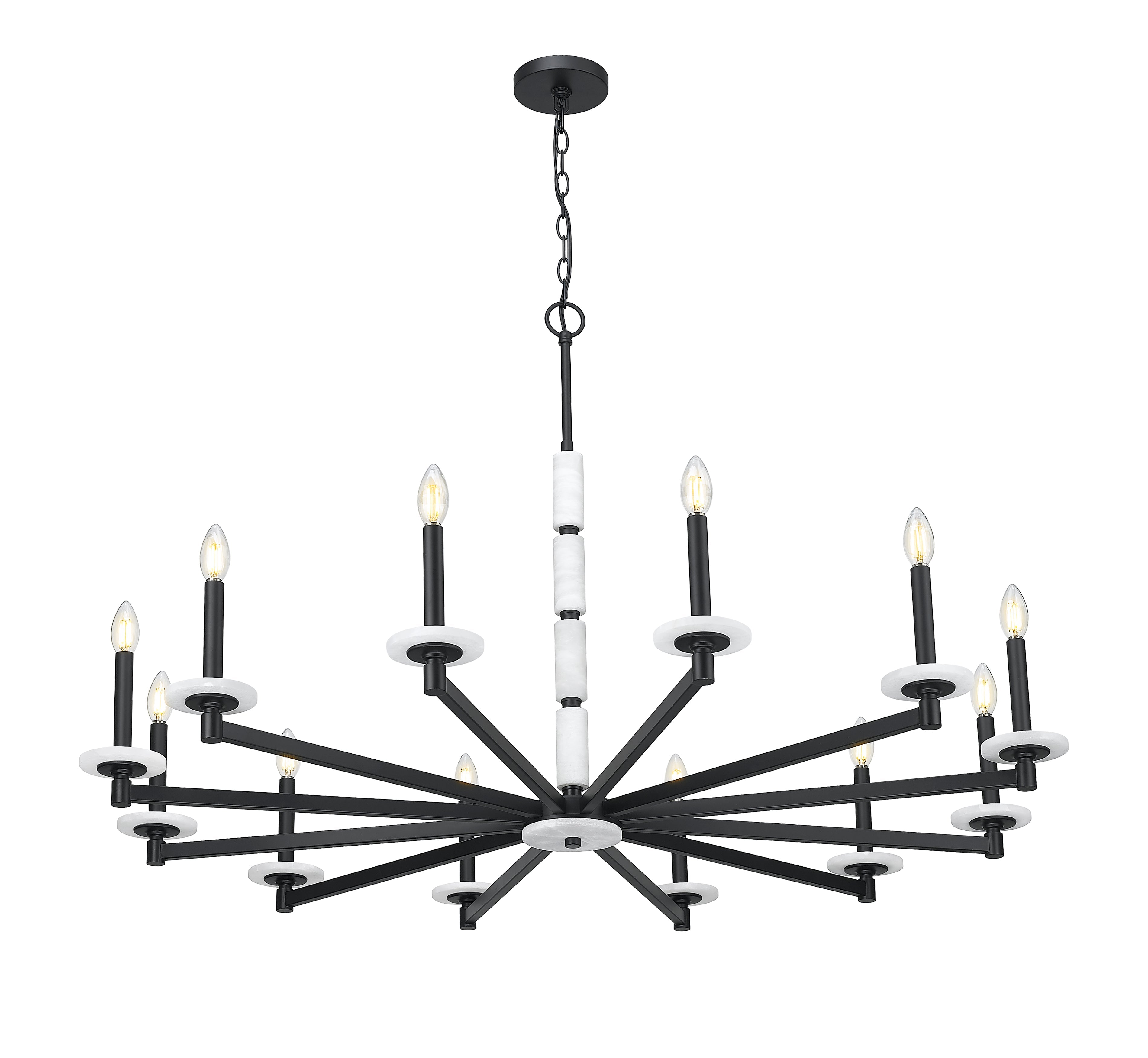 Kaden 12 Light Chandelier Matte Black