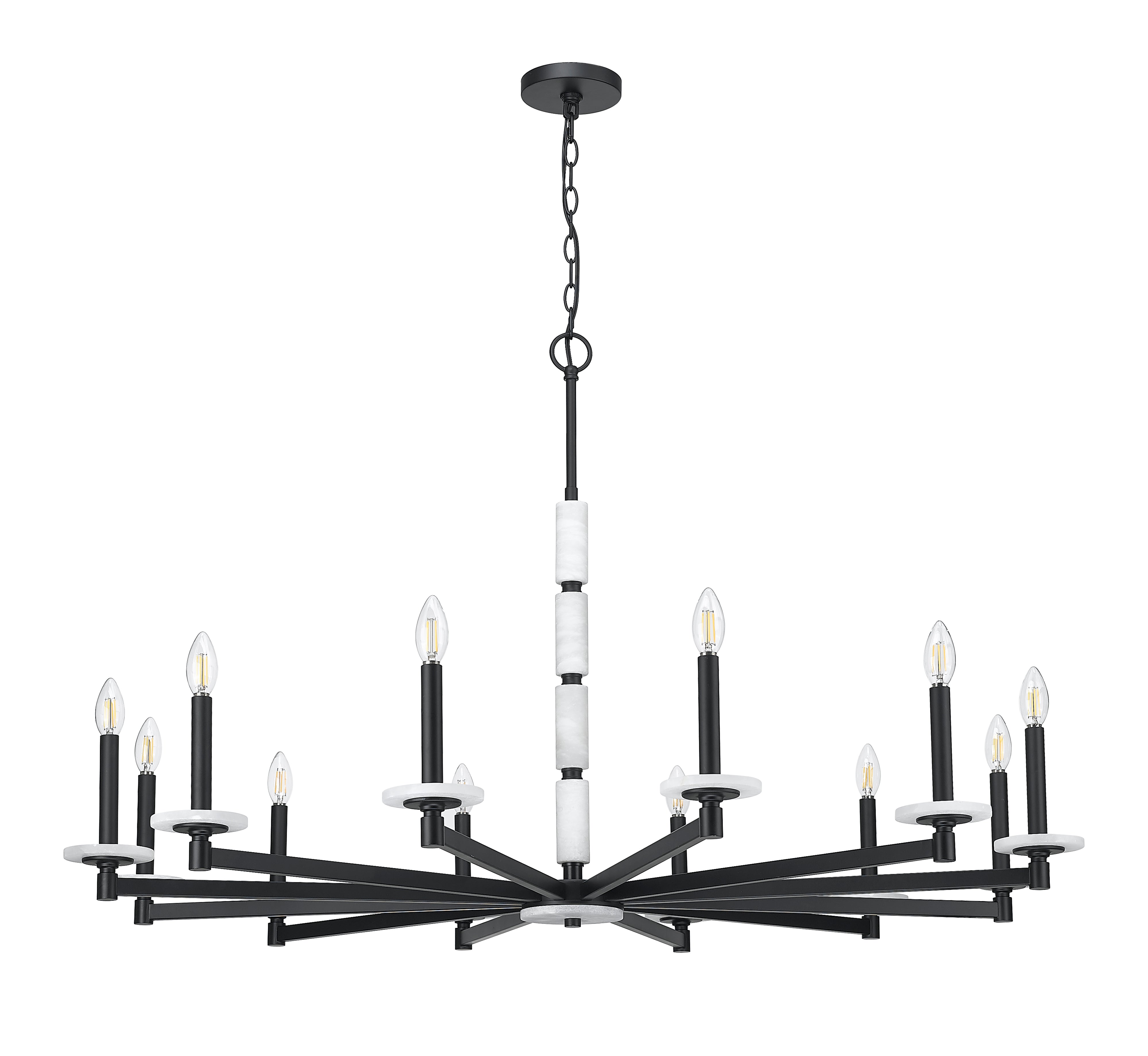 Kaden 12 Light Chandelier Matte Black
