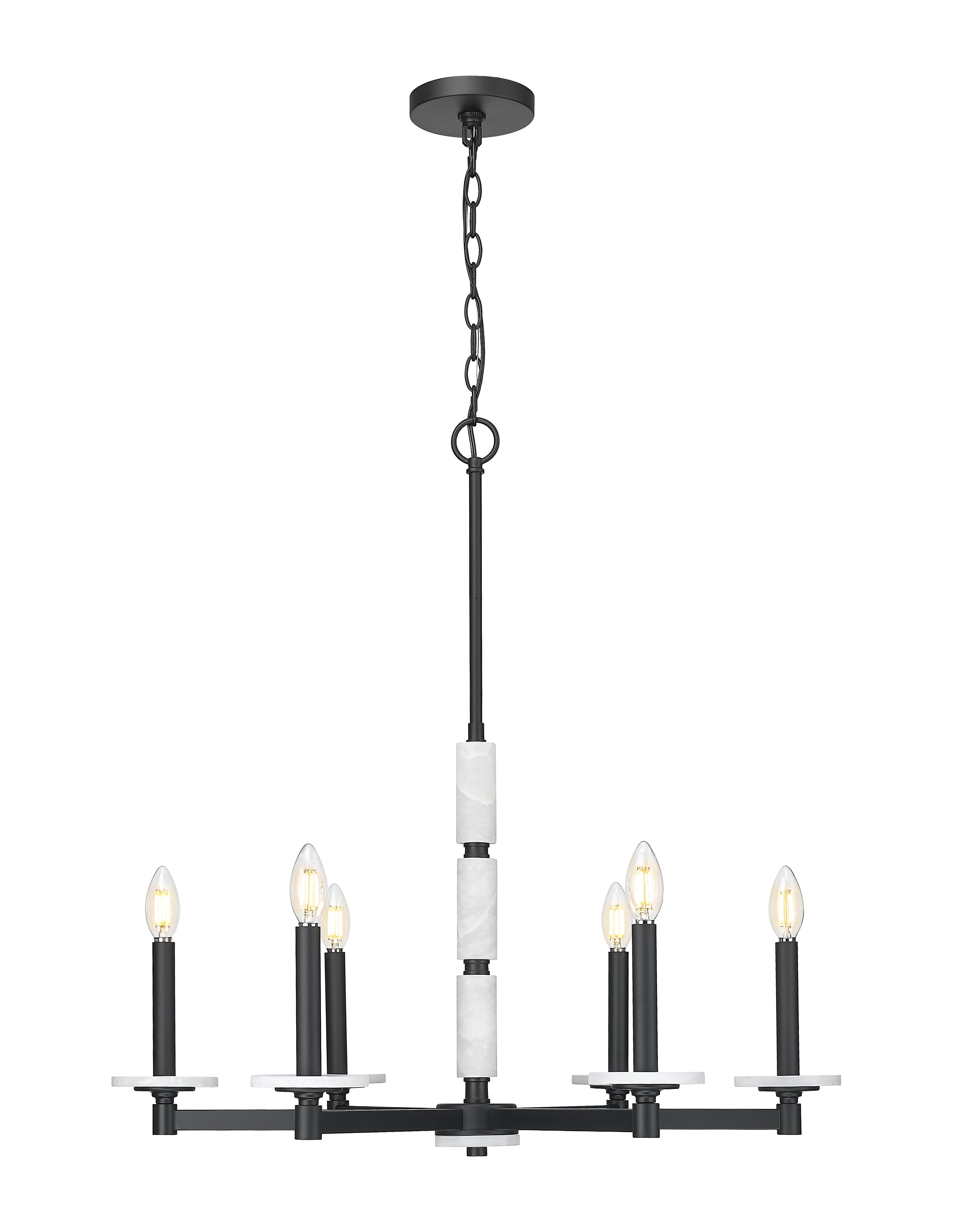 Kaden 6 Light Chandelier Matte Black