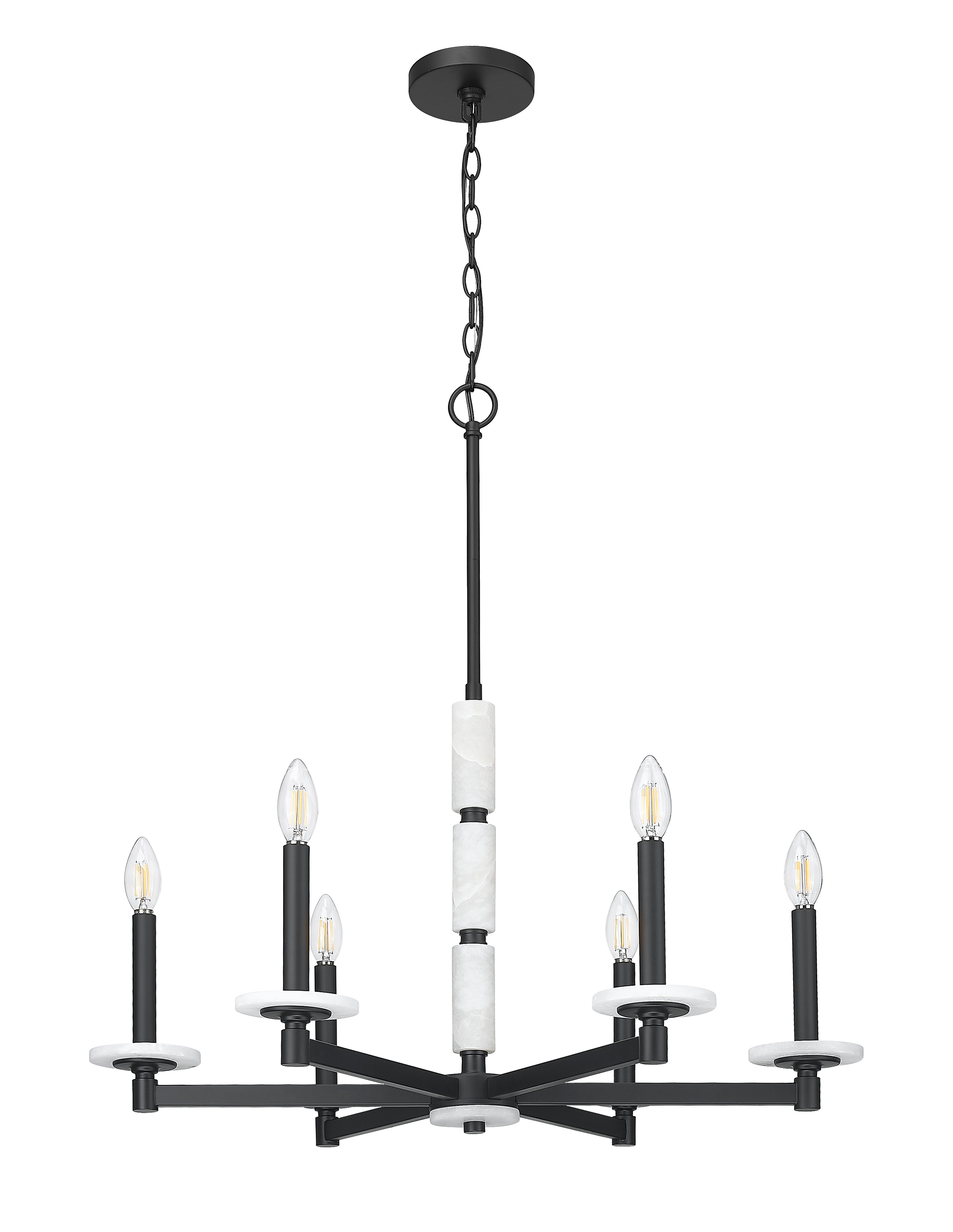 Kaden 6 Light Chandelier Matte Black