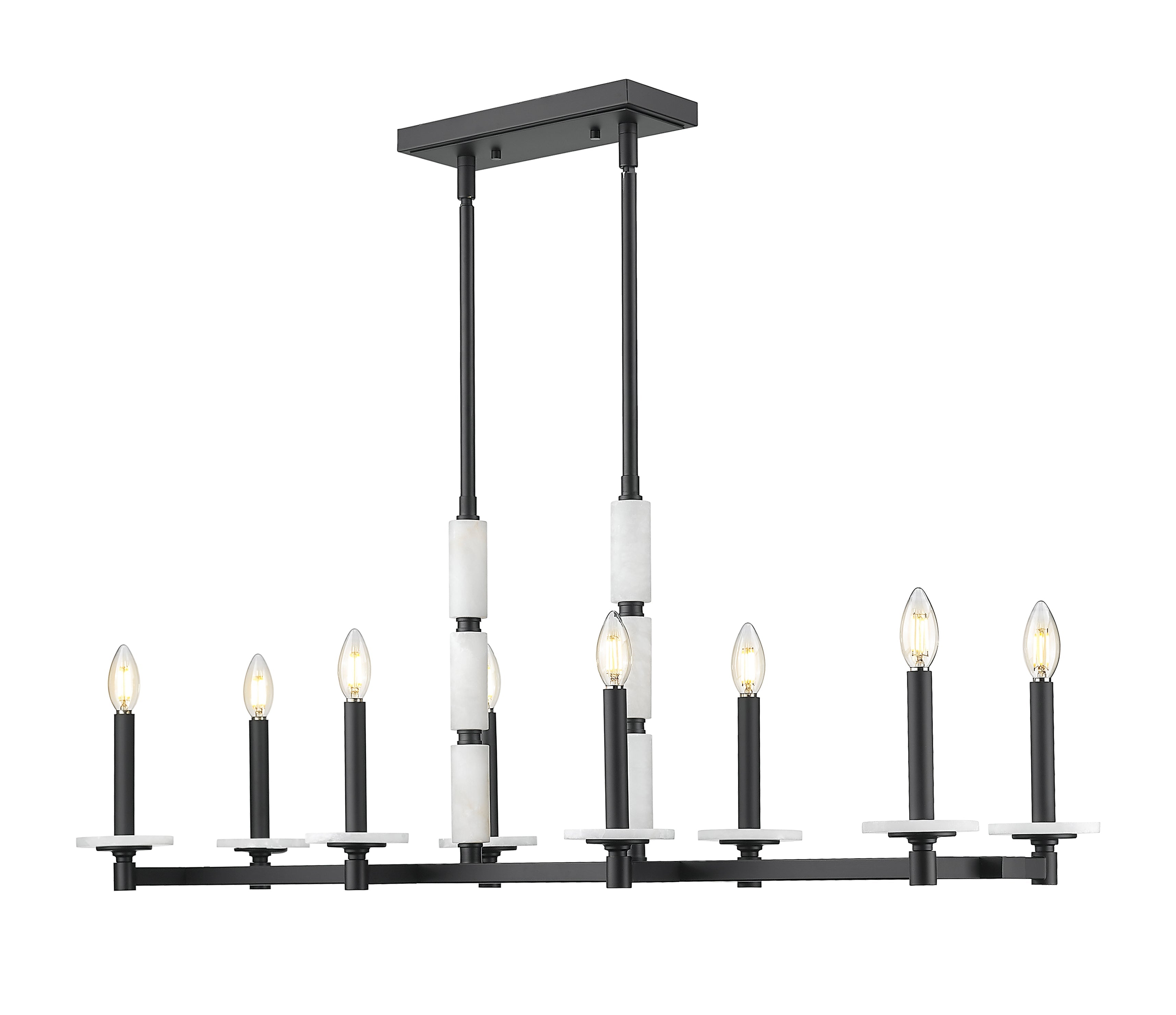 Kaden 8 Light Linear Chandelier Matte Black