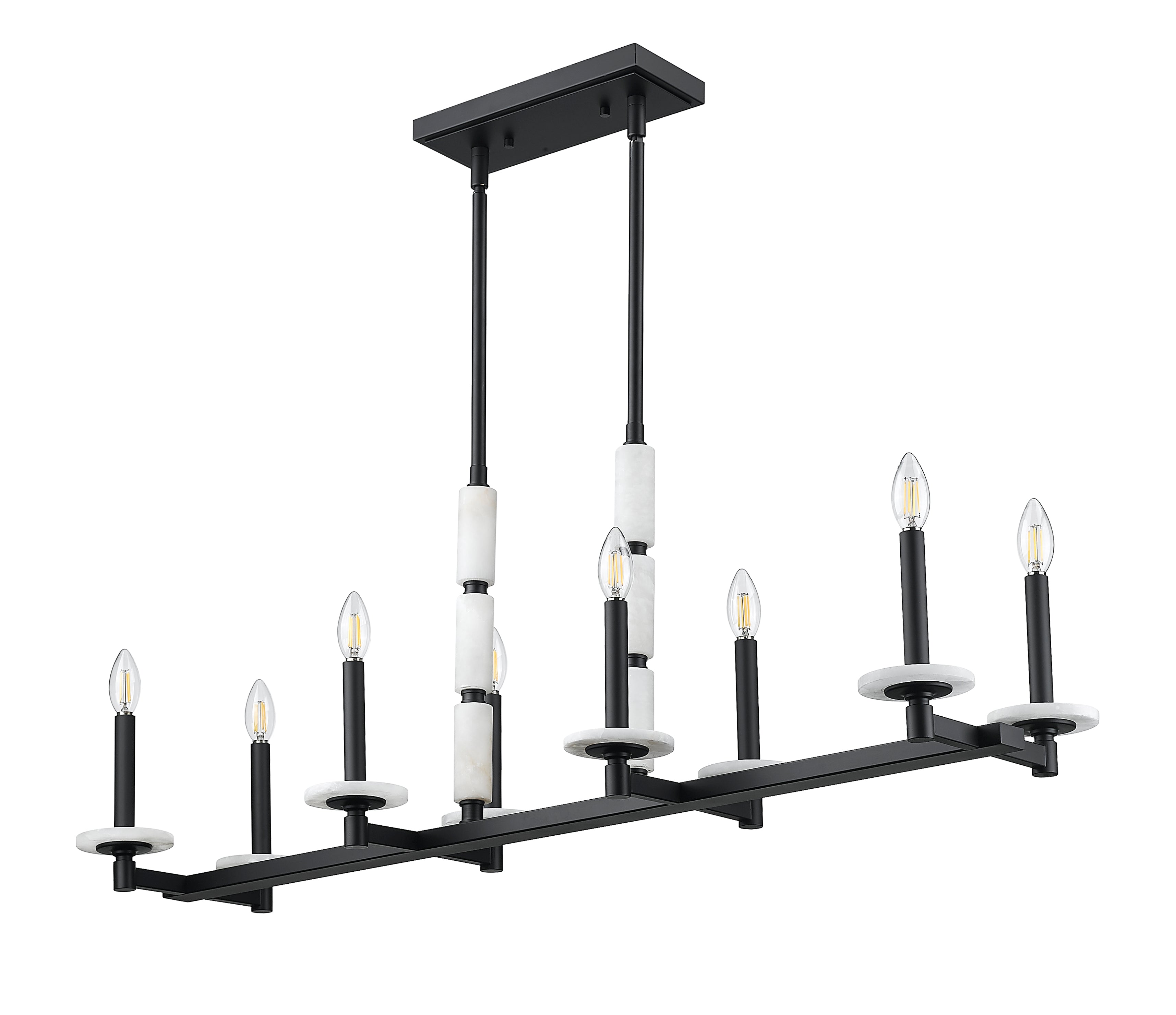 Kaden 8 Light Linear Chandelier Matte Black