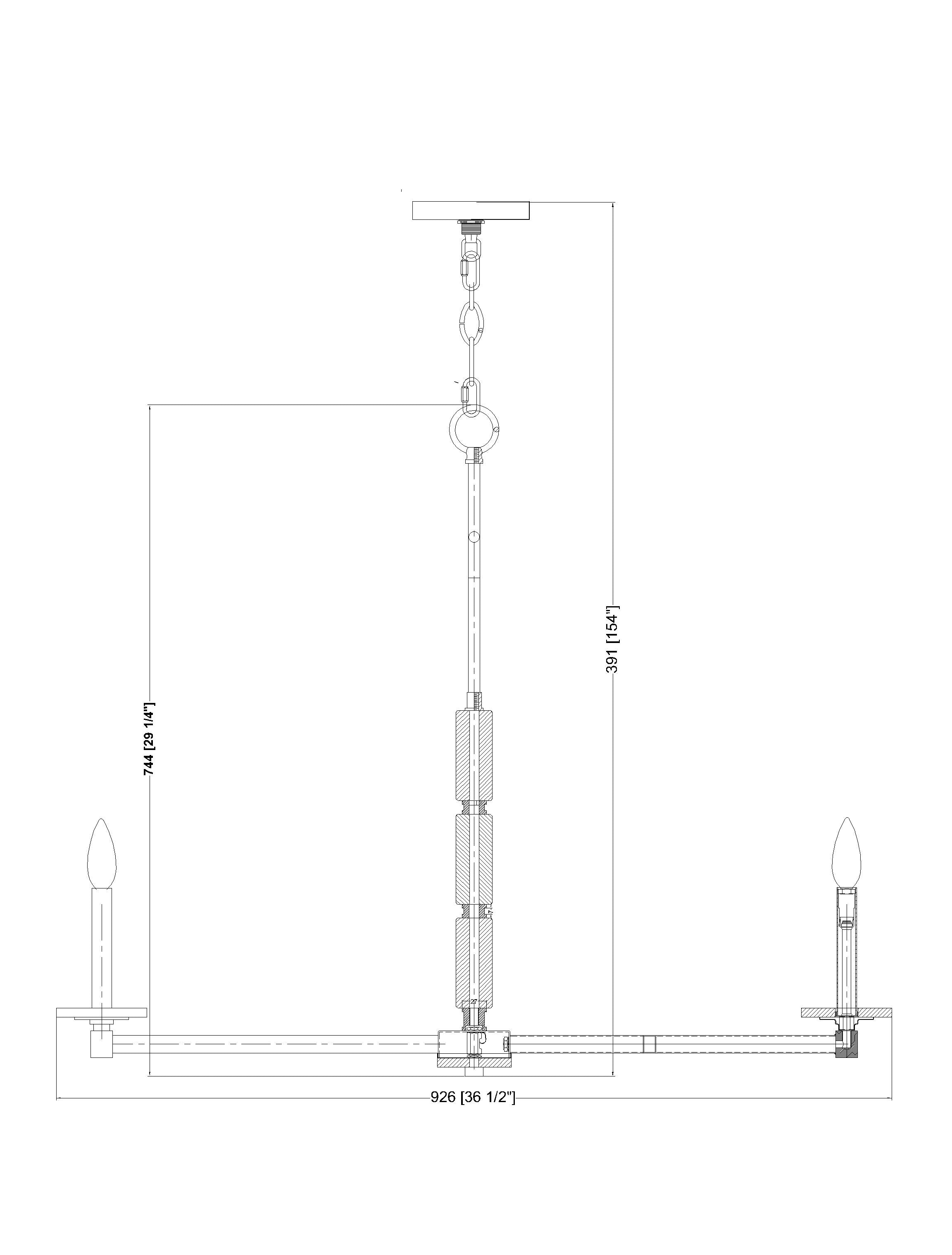 Kaden 8 Light Chandelier Matte Black