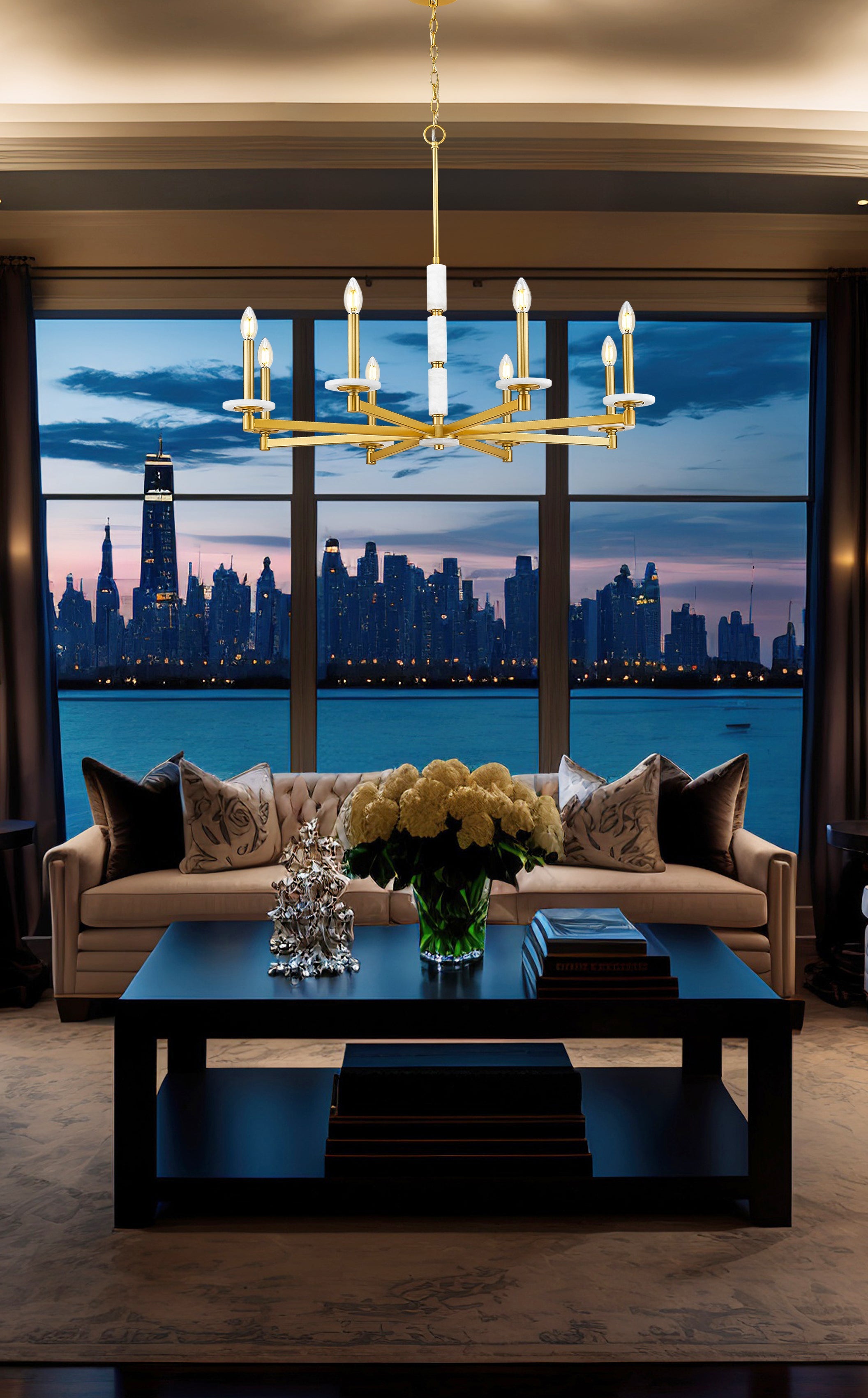 Kaden 8 Light Chandelier Modern Gold