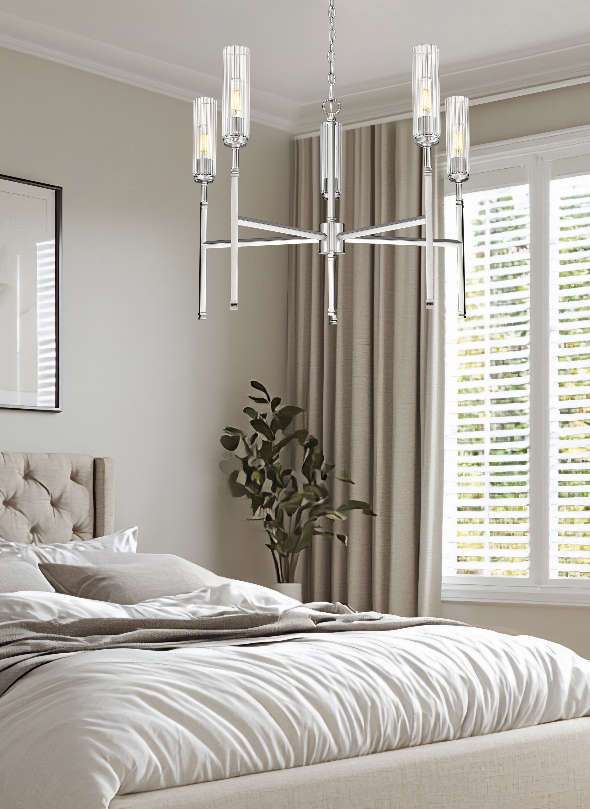 Esme 5 Light Chandelier Brushed Nickel