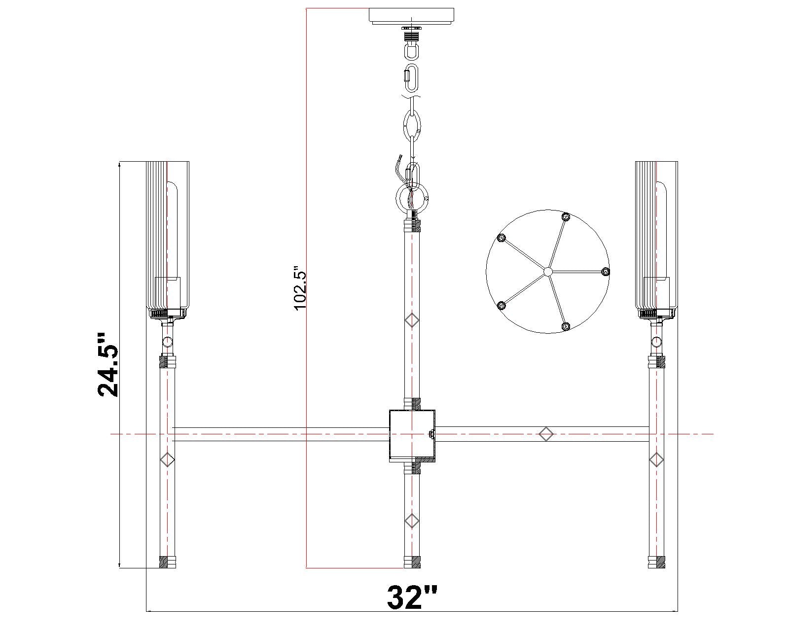 Esme 5 Light Chandelier Matte Black