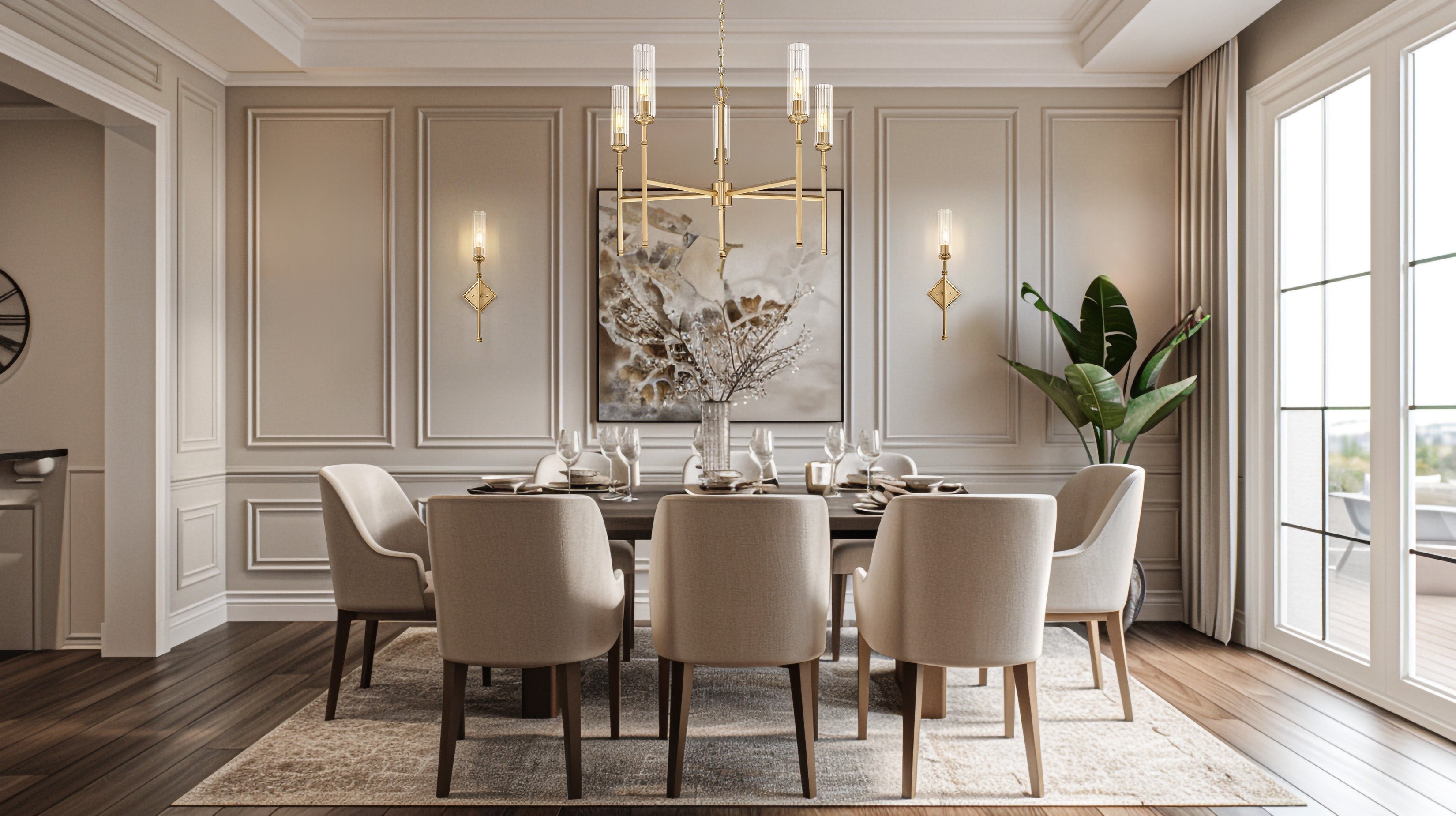 Esme 5 Light Chandelier Modern Gold