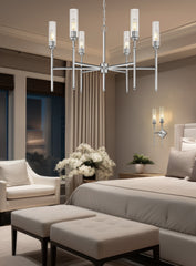 Esme 6 Light Chandelier Brushed Nickel