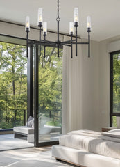 Esme 6 Light Chandelier Matte Black