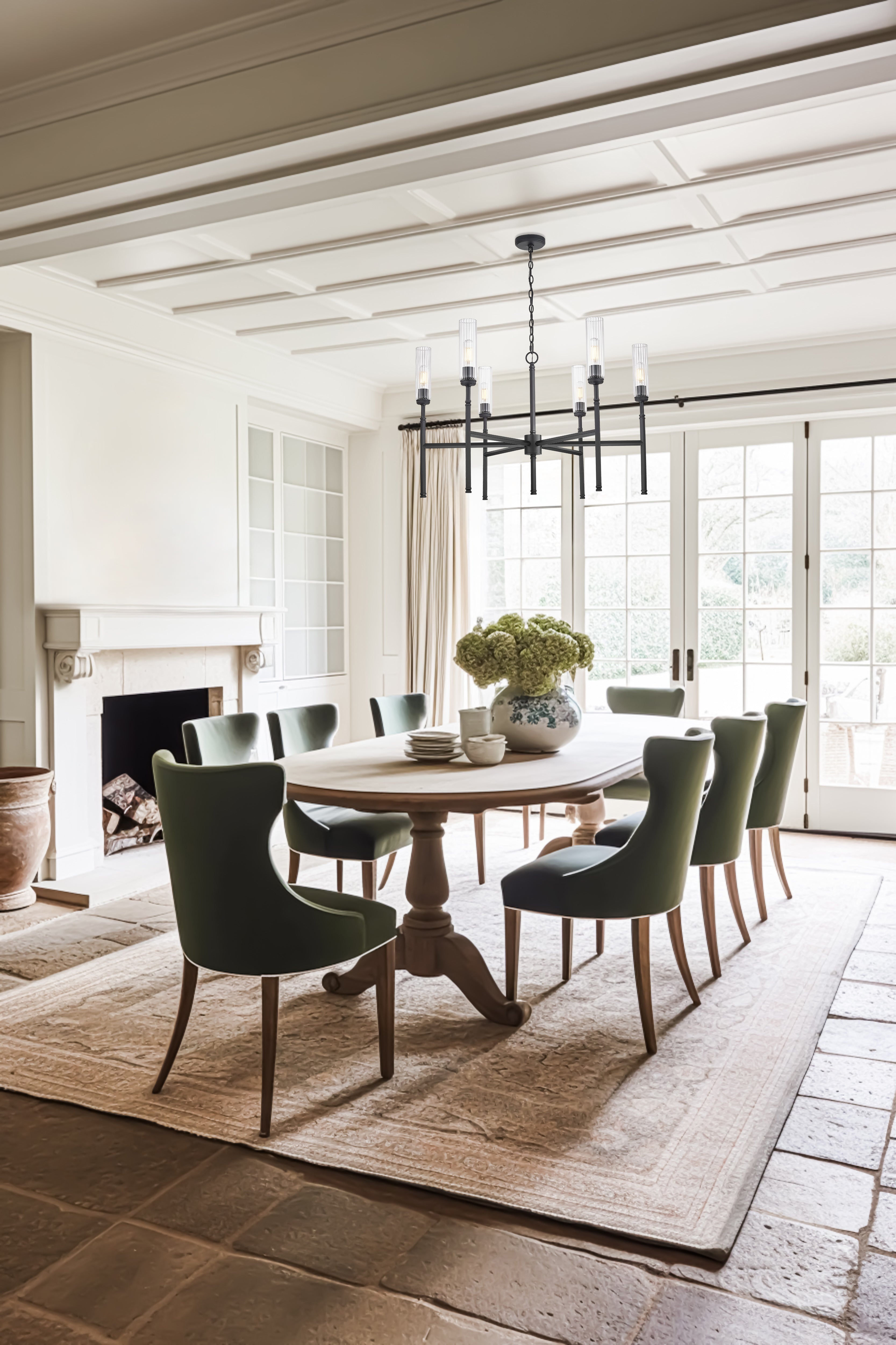 Esme 6 Light Chandelier Matte Black