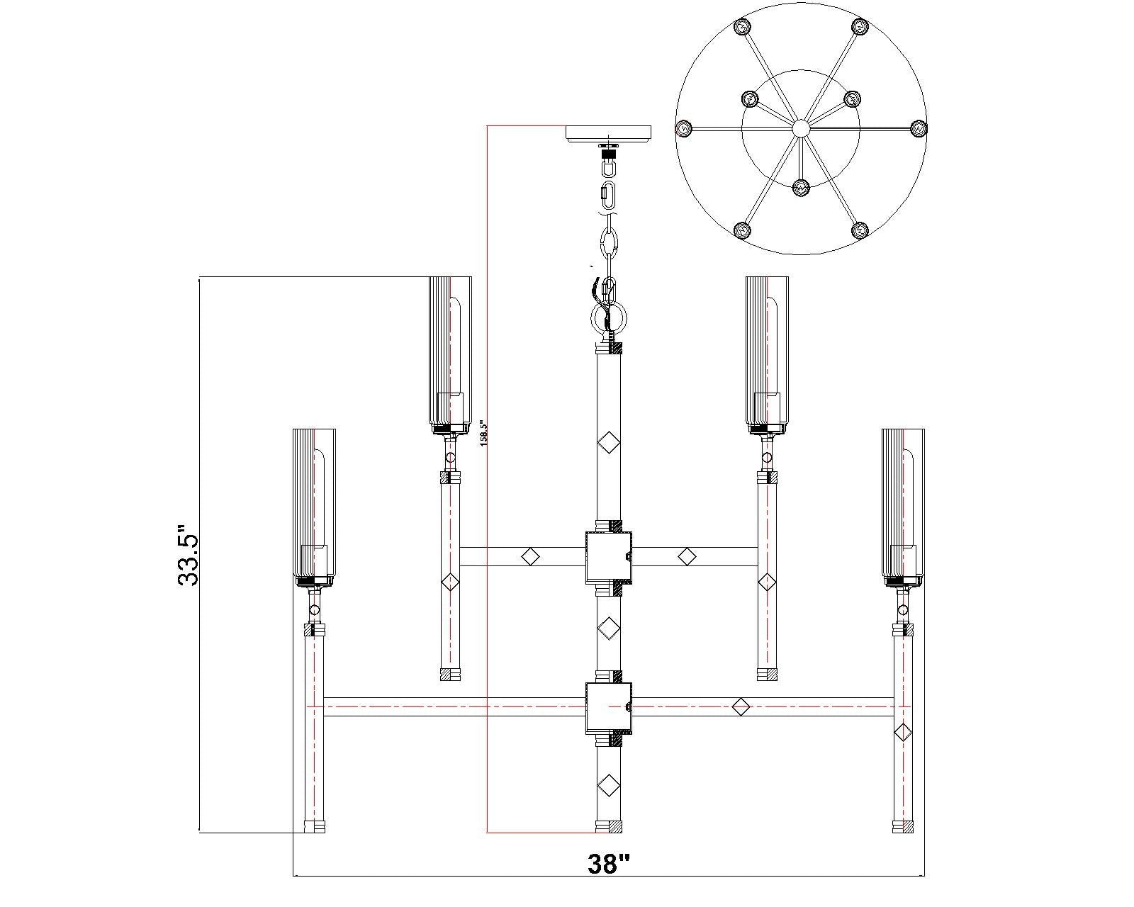 Esme 9 Light Chandelier Brushed Nickel