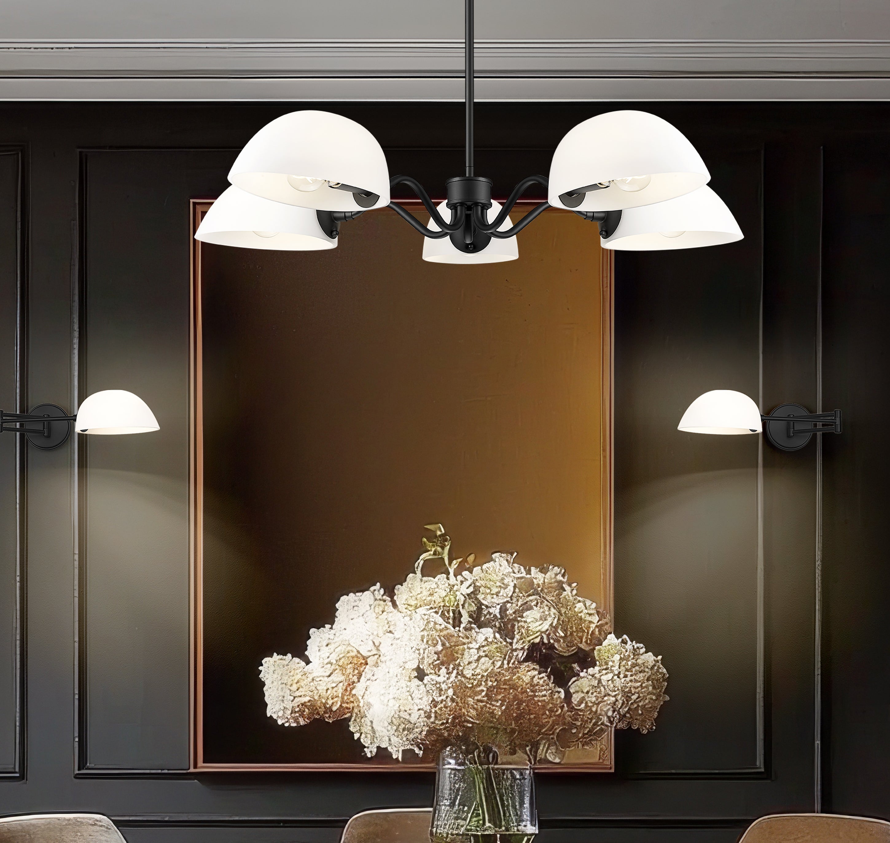 Breton 5 Light Chandelier Matte Black