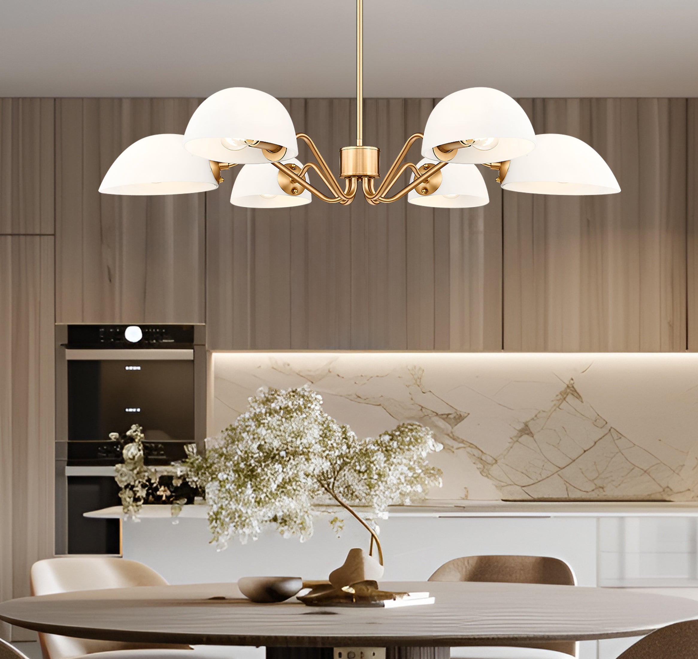Breton 6 Light Chandelier Modern Gold