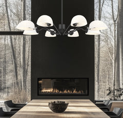 Breton 8 Light Chandelier Matte Black