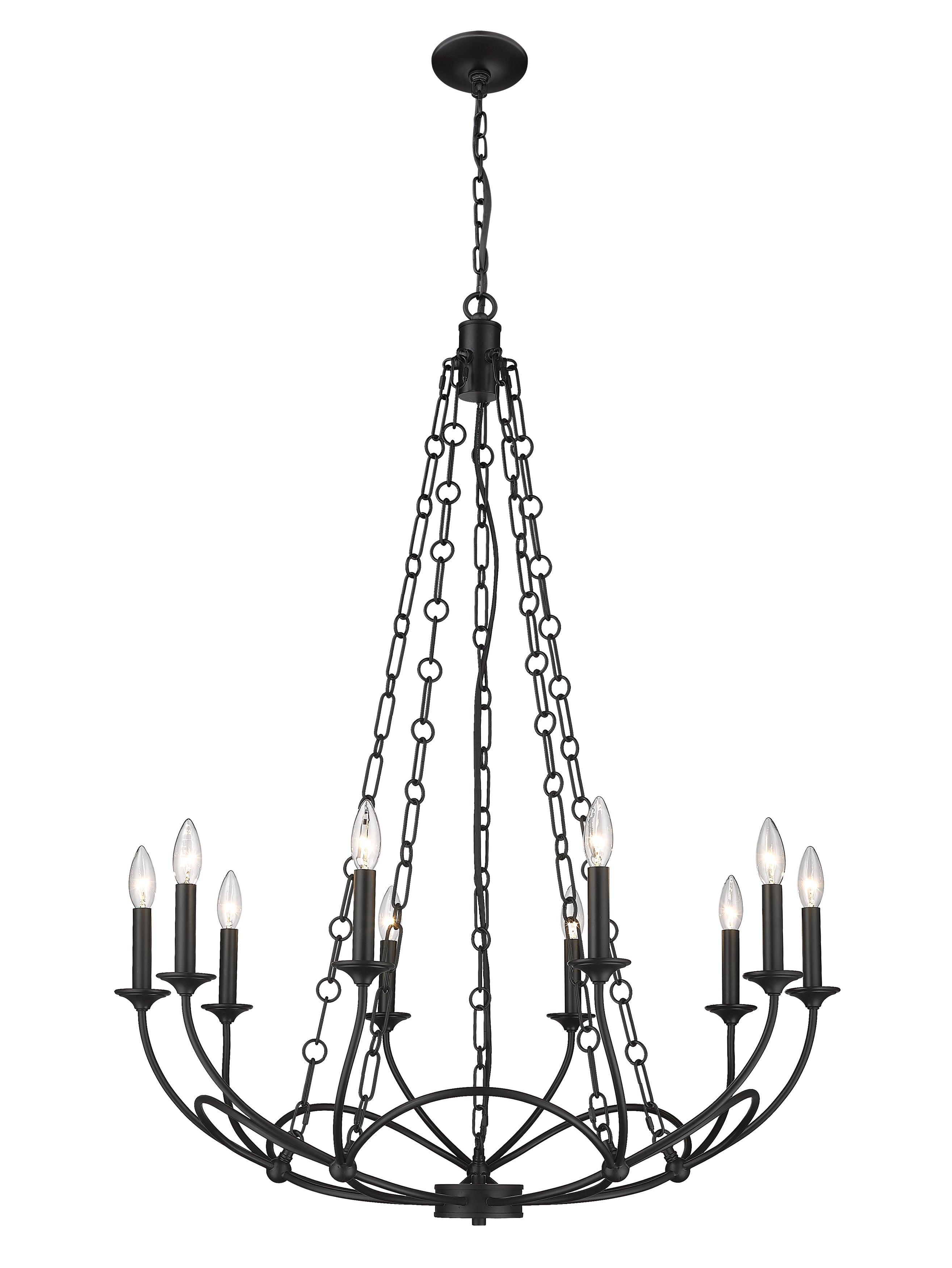 Arabella 10 Light Chandelier Matte Black