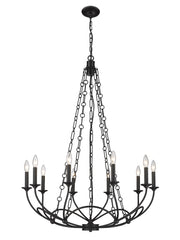 Arabella 10 Light Chandelier Matte Black
