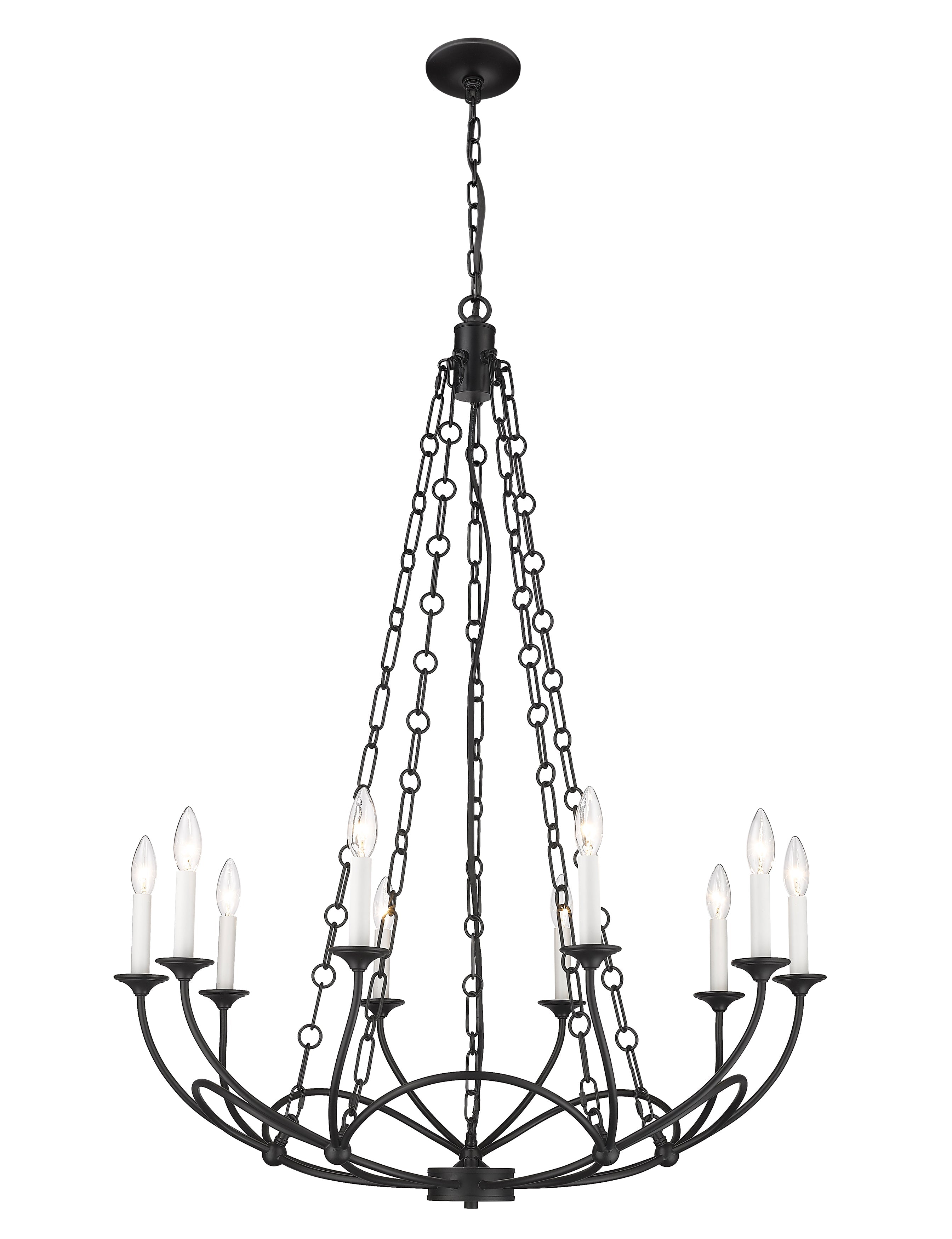 Arabella 10 Light Chandelier Matte Black