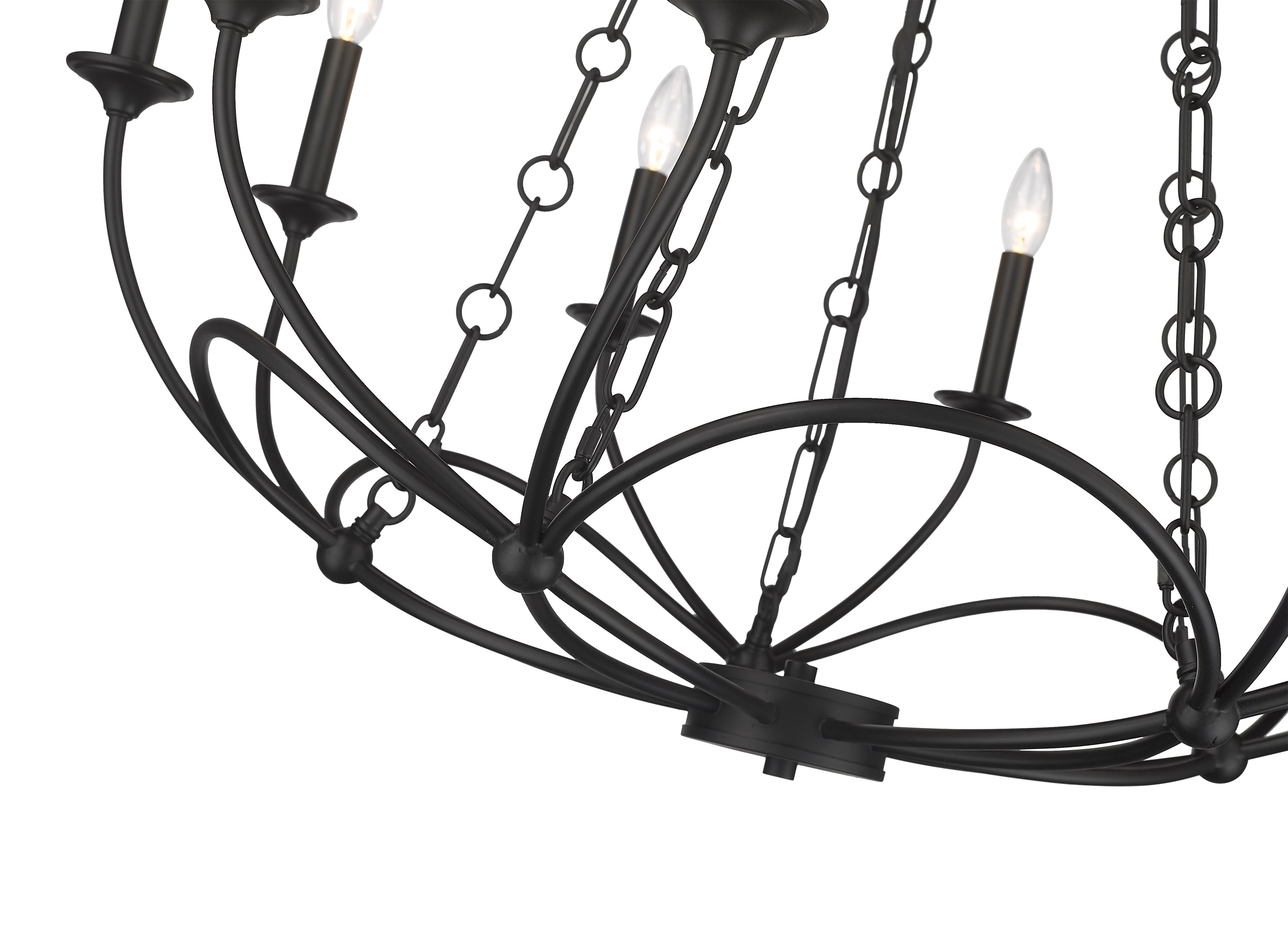 Arabella 10 Light Chandelier Matte Black