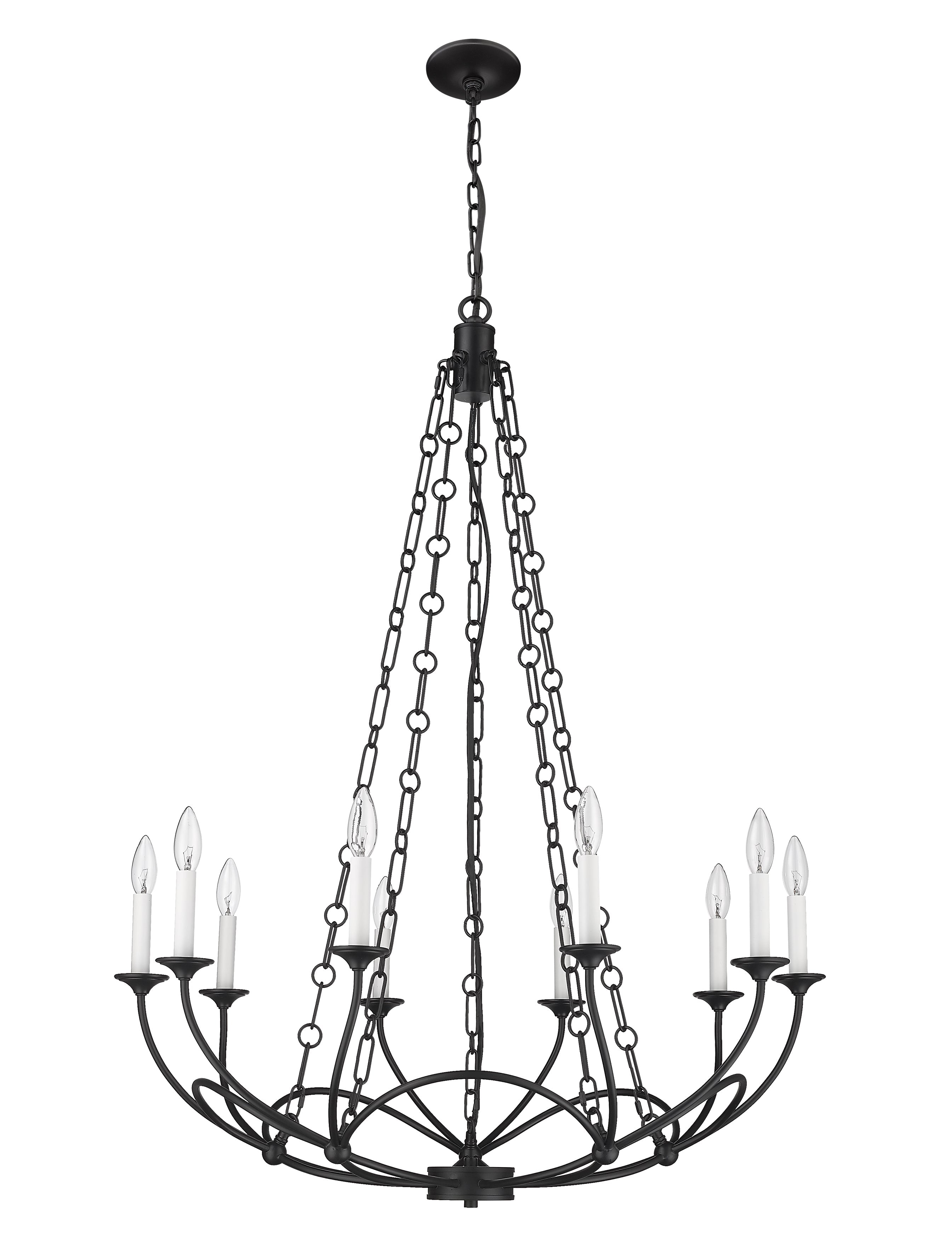 Arabella 10 Light Chandelier Matte Black