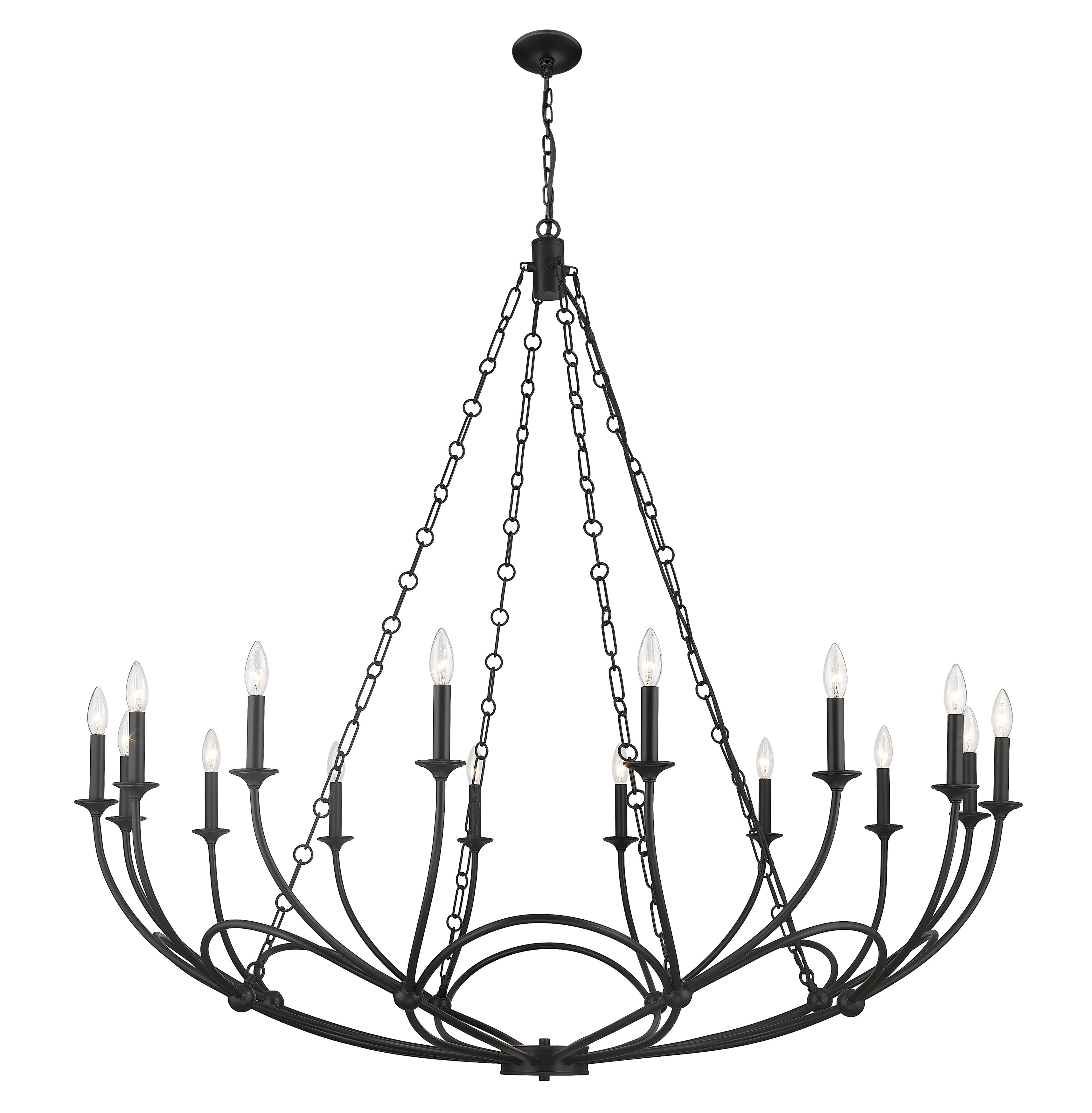 Arabella 16 Light Chandelier Matte Black