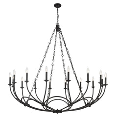 Arabella 16 Light Chandelier Matte Black