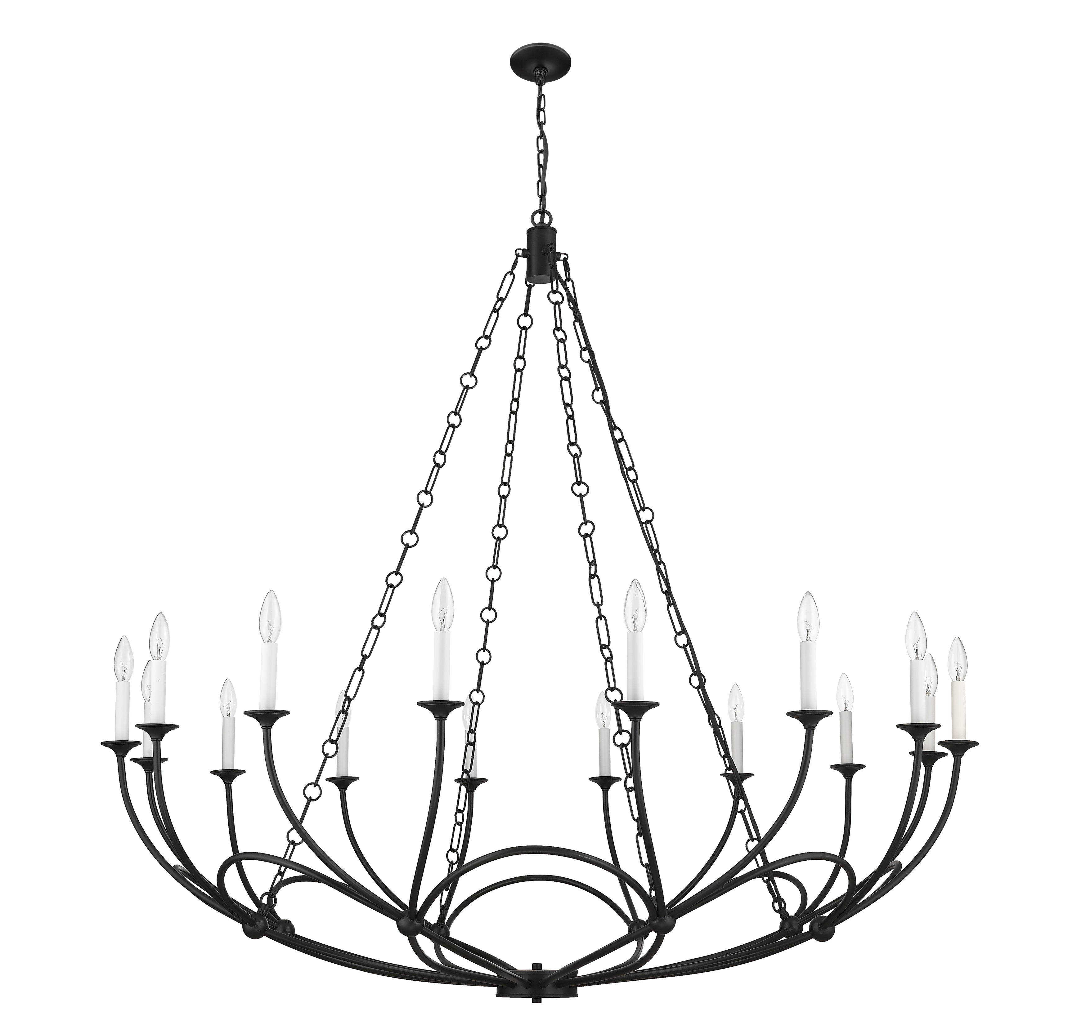 Arabella 16 Light Chandelier Matte Black
