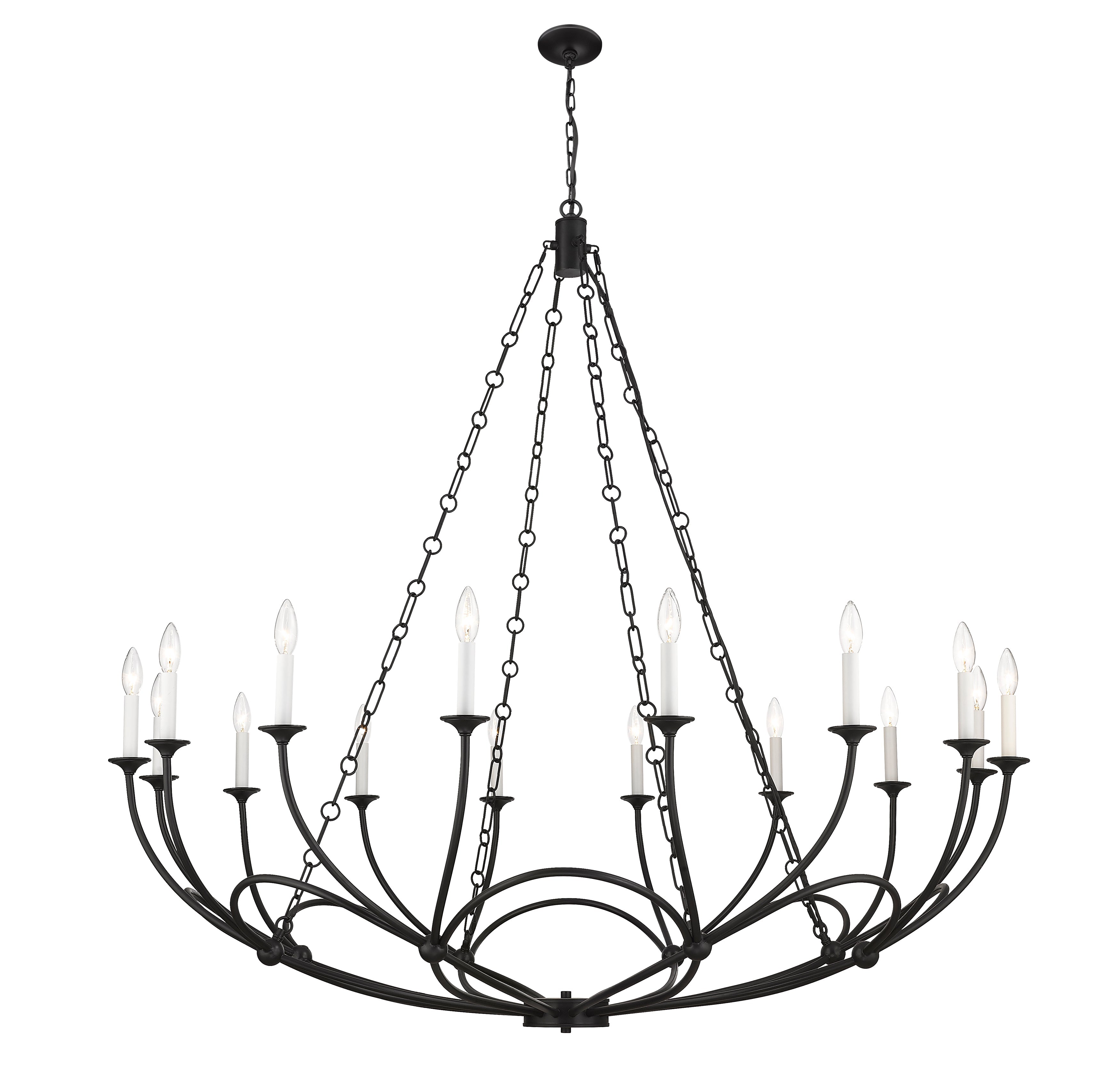 Arabella 16 Light Chandelier Matte Black