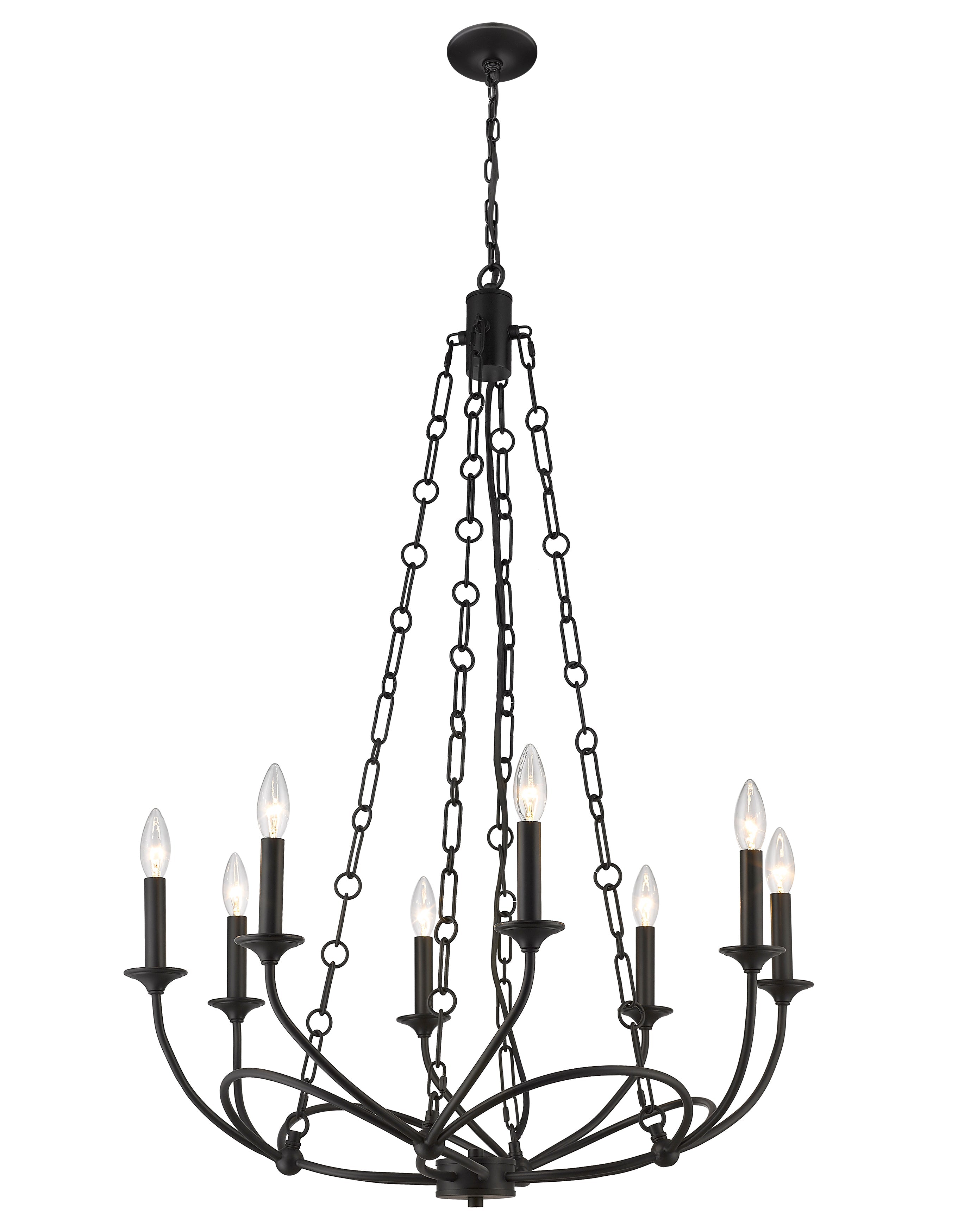 Arabella 8 Light Chandelier Matte Black
