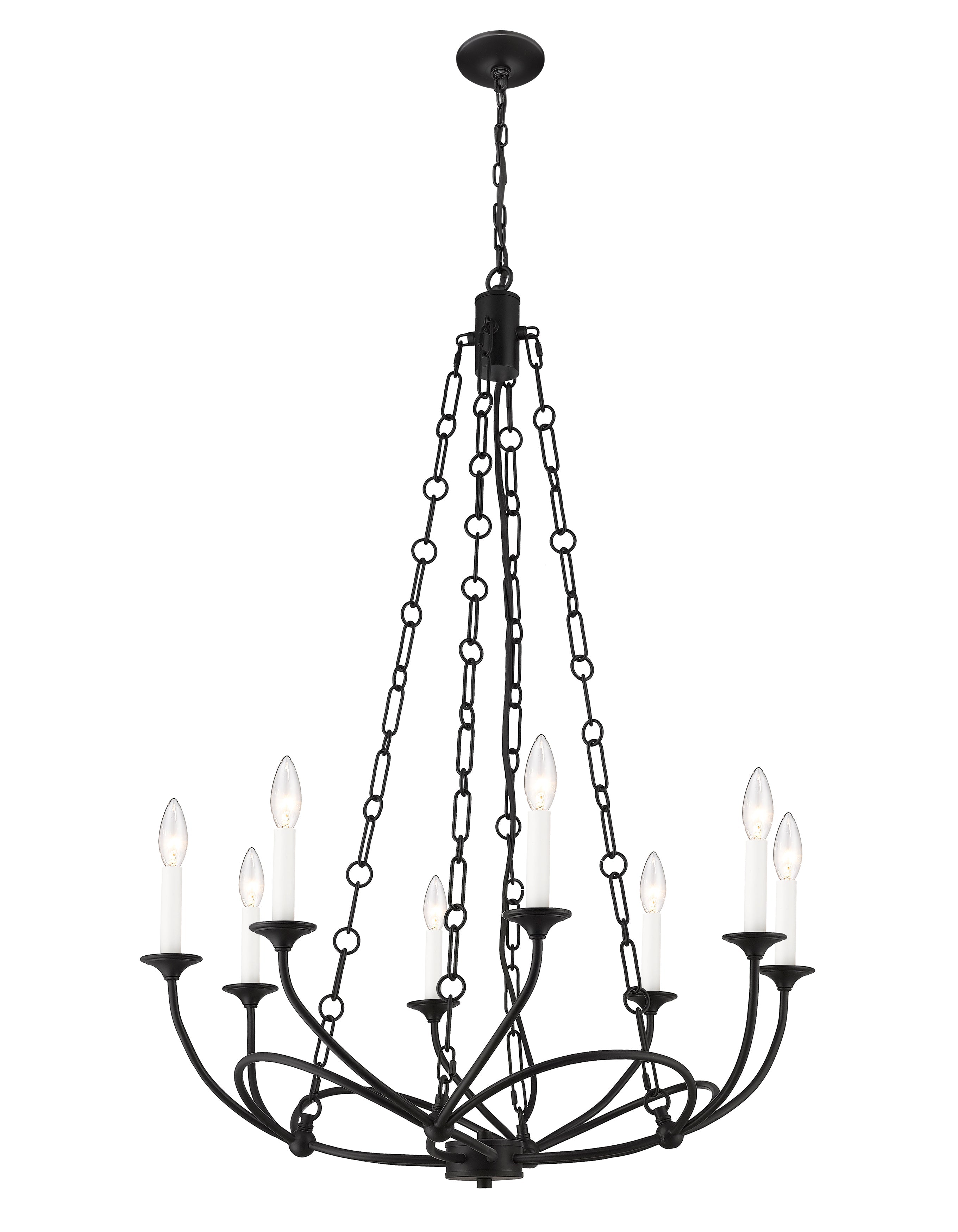 Arabella 8 Light Chandelier Matte Black