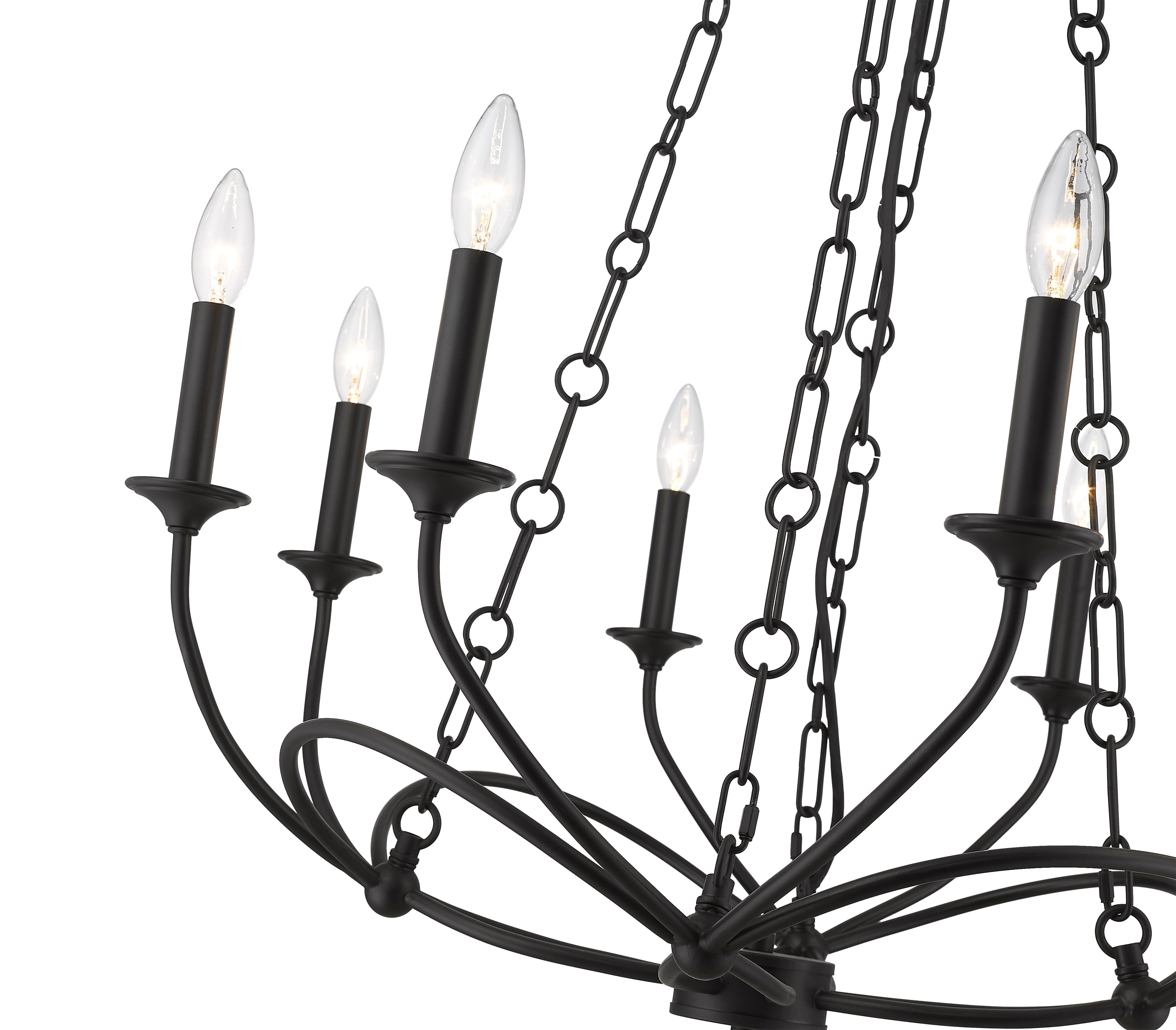 Arabella 8 Light Chandelier Matte Black