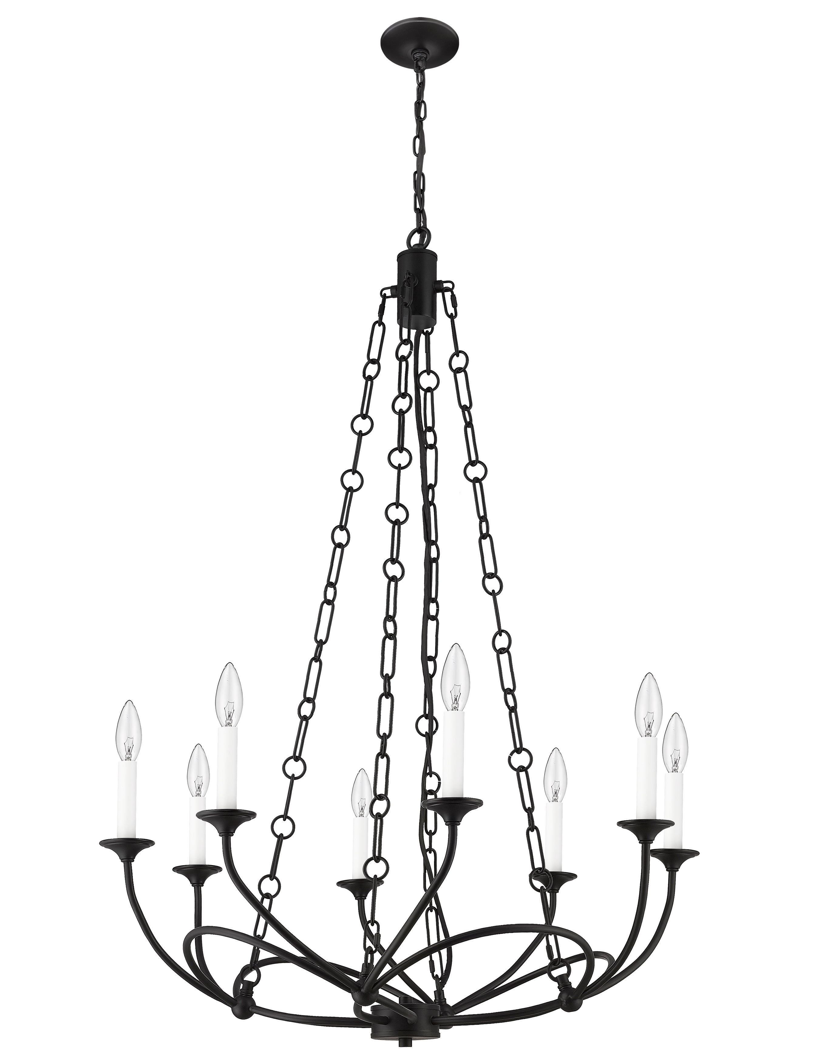 Arabella 8 Light Chandelier Matte Black
