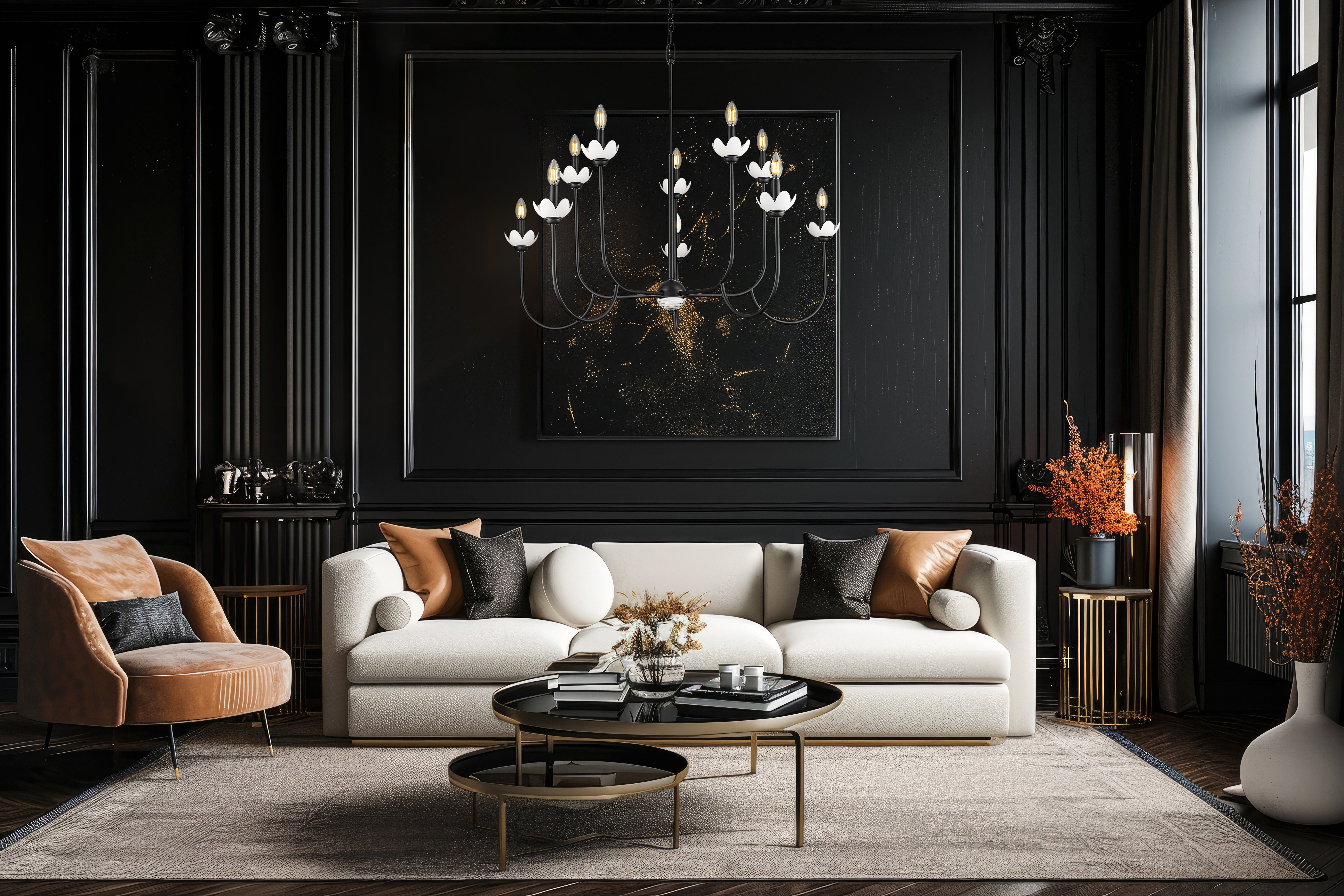 Allistair 10 Light Chandelier Matte Black