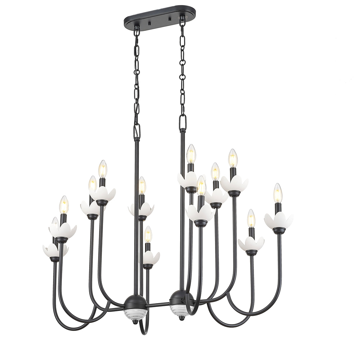 Allistair 12 Light Linear Chandelier Matte Black