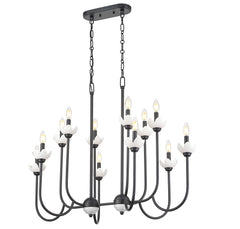 Allistair 12 Light Linear Chandelier Matte Black