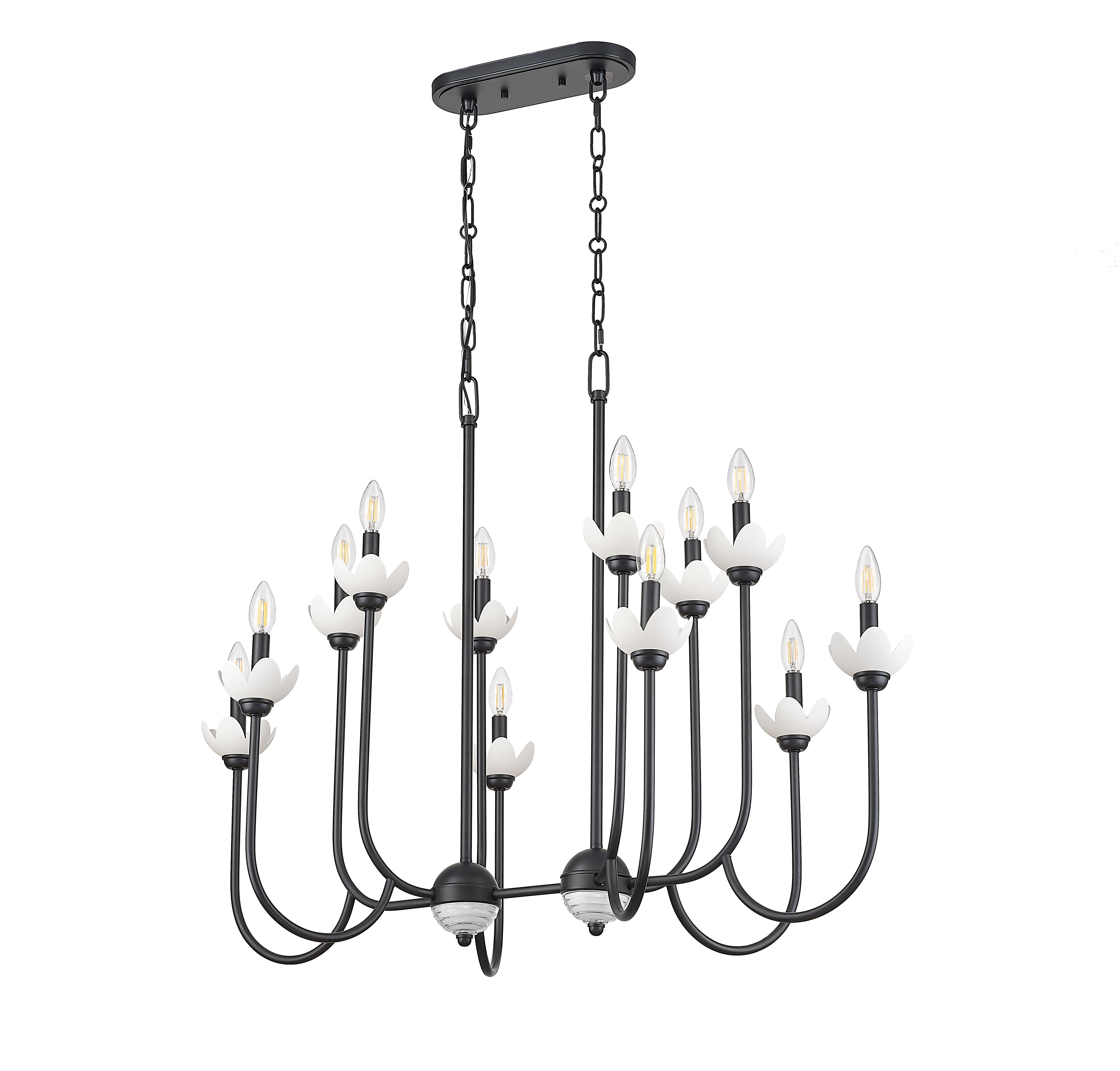 Allistair 12 Light Linear Chandelier Matte Black