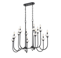 Allistair 12 Light Linear Chandelier Matte Black