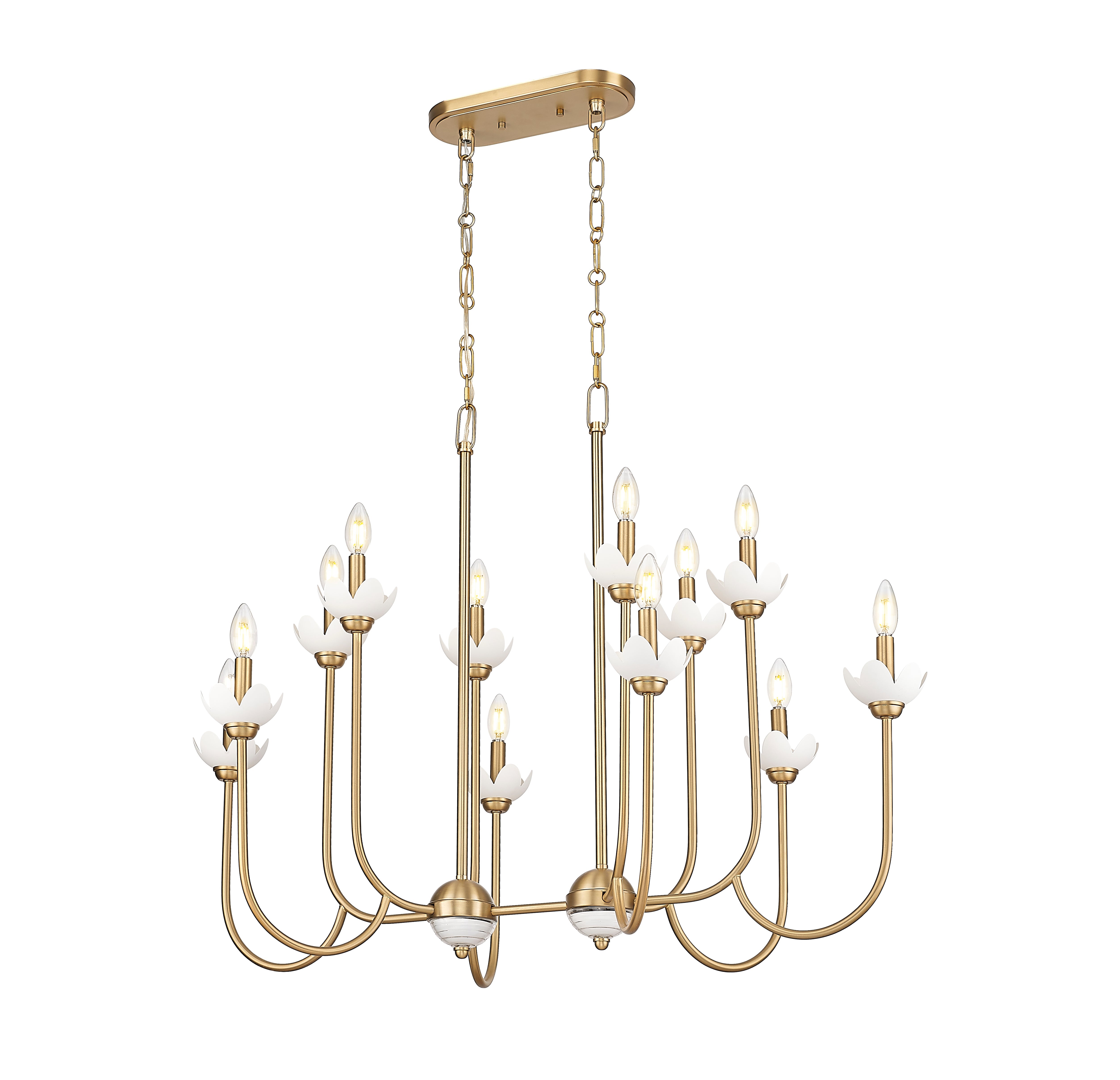Allistair 12 Light Linear Chandelier Modern Gold