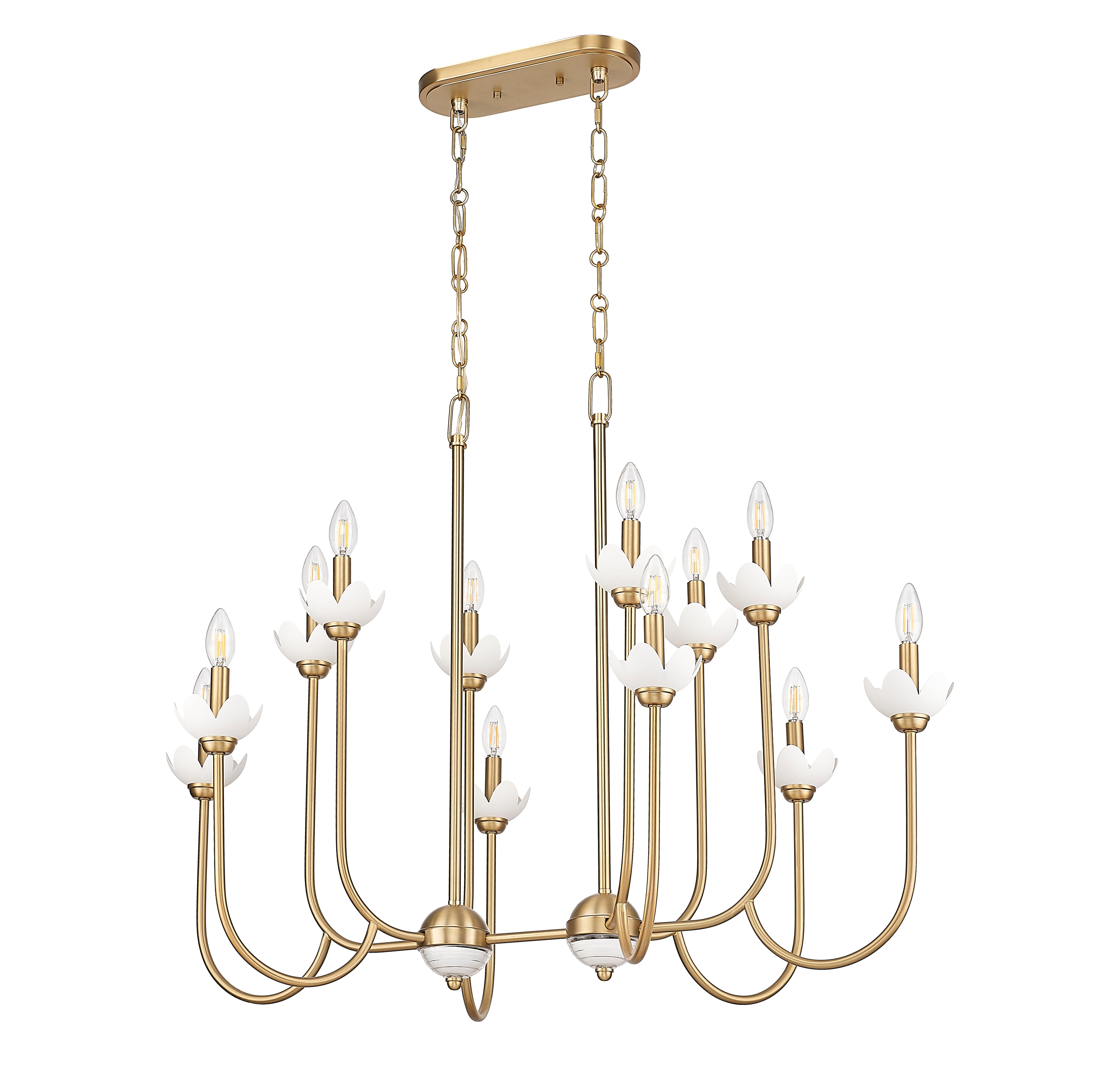 Allistair 12 Light Linear Chandelier Modern Gold
