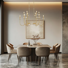 Allistair 12 Light Linear Chandelier Modern Gold