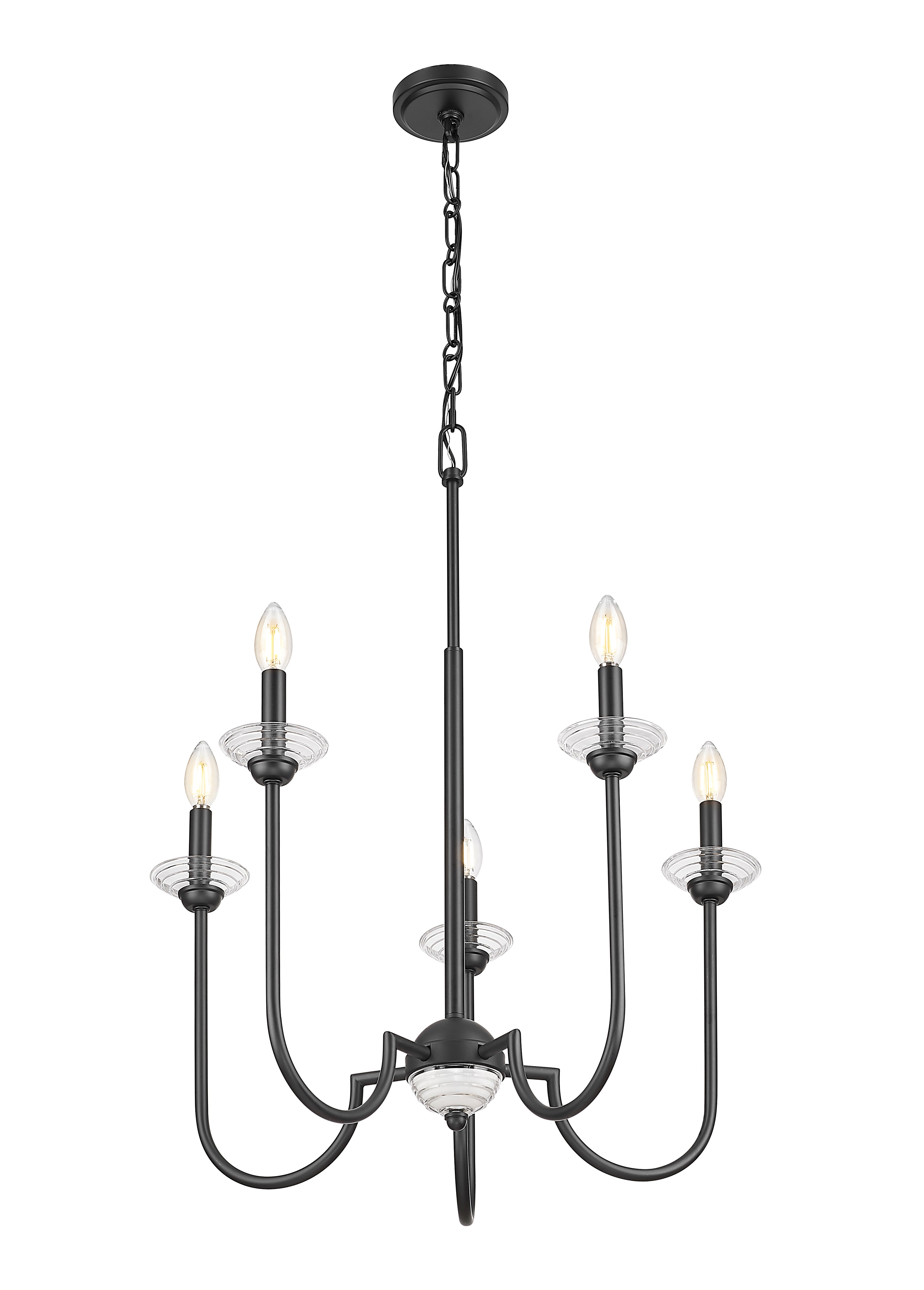 Allistair 5 Light Chandelier Matte Black