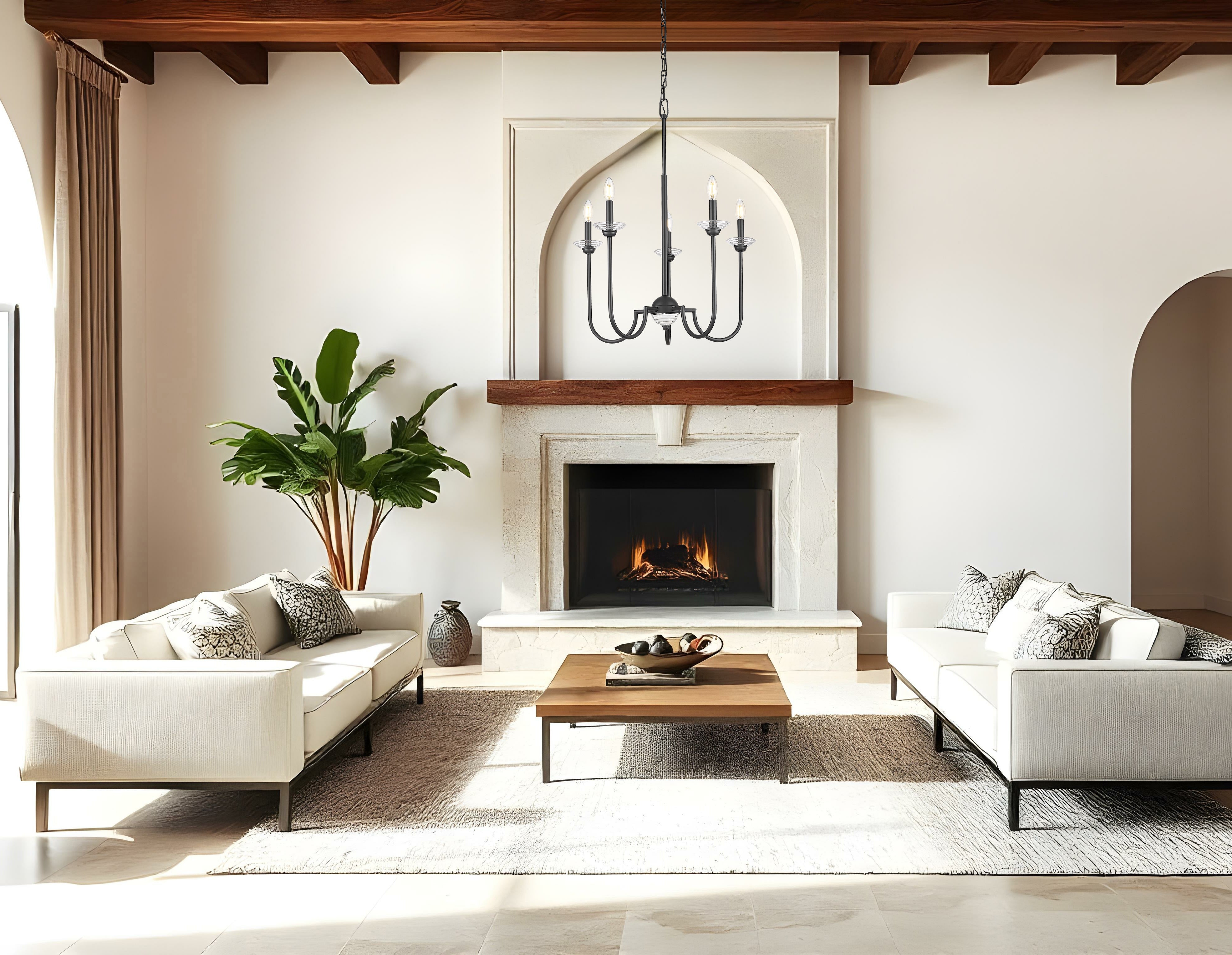 Allistair 5 Light Chandelier Matte Black