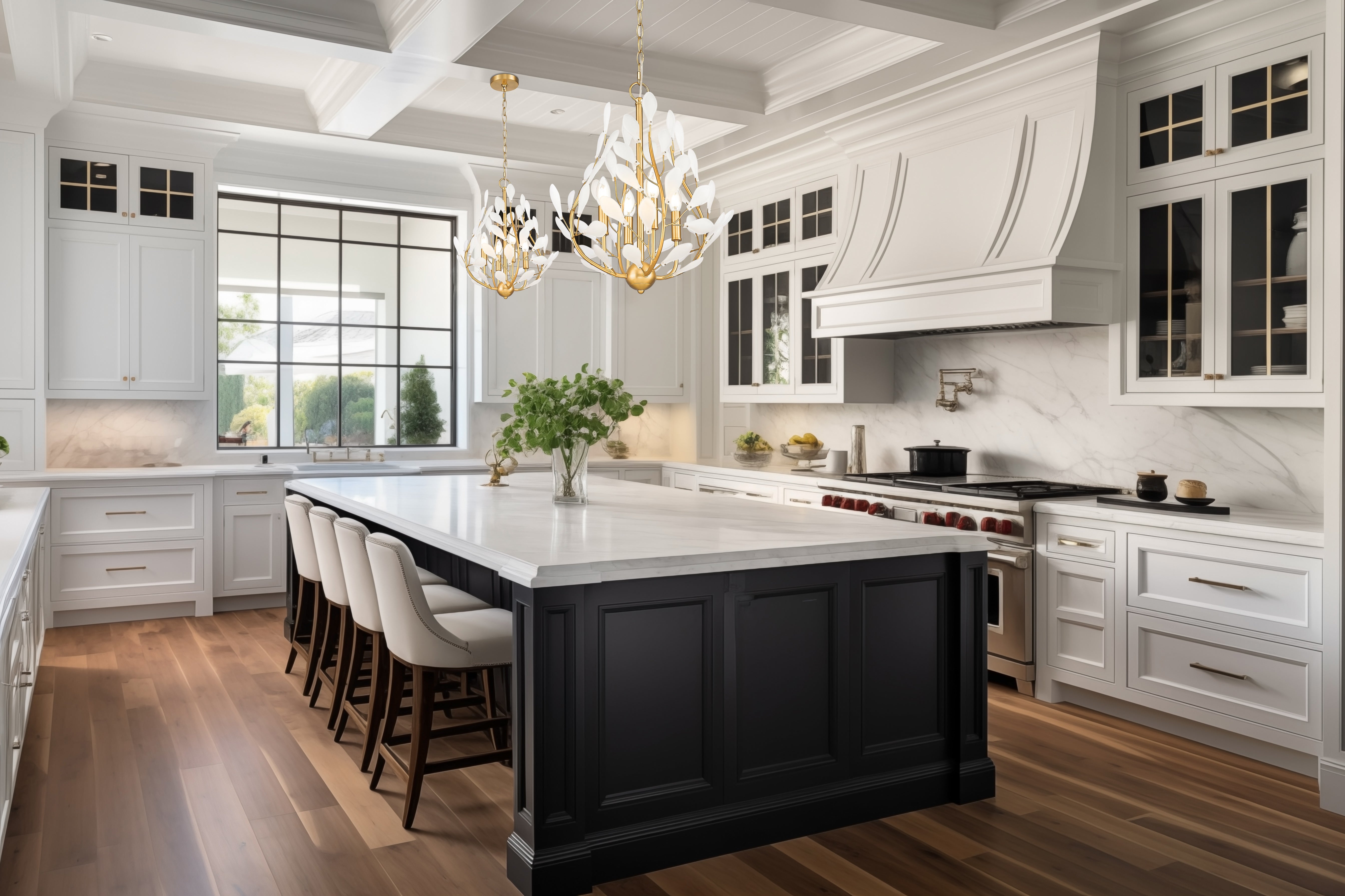 Claudine 4 Light Chandelier Modern Gold