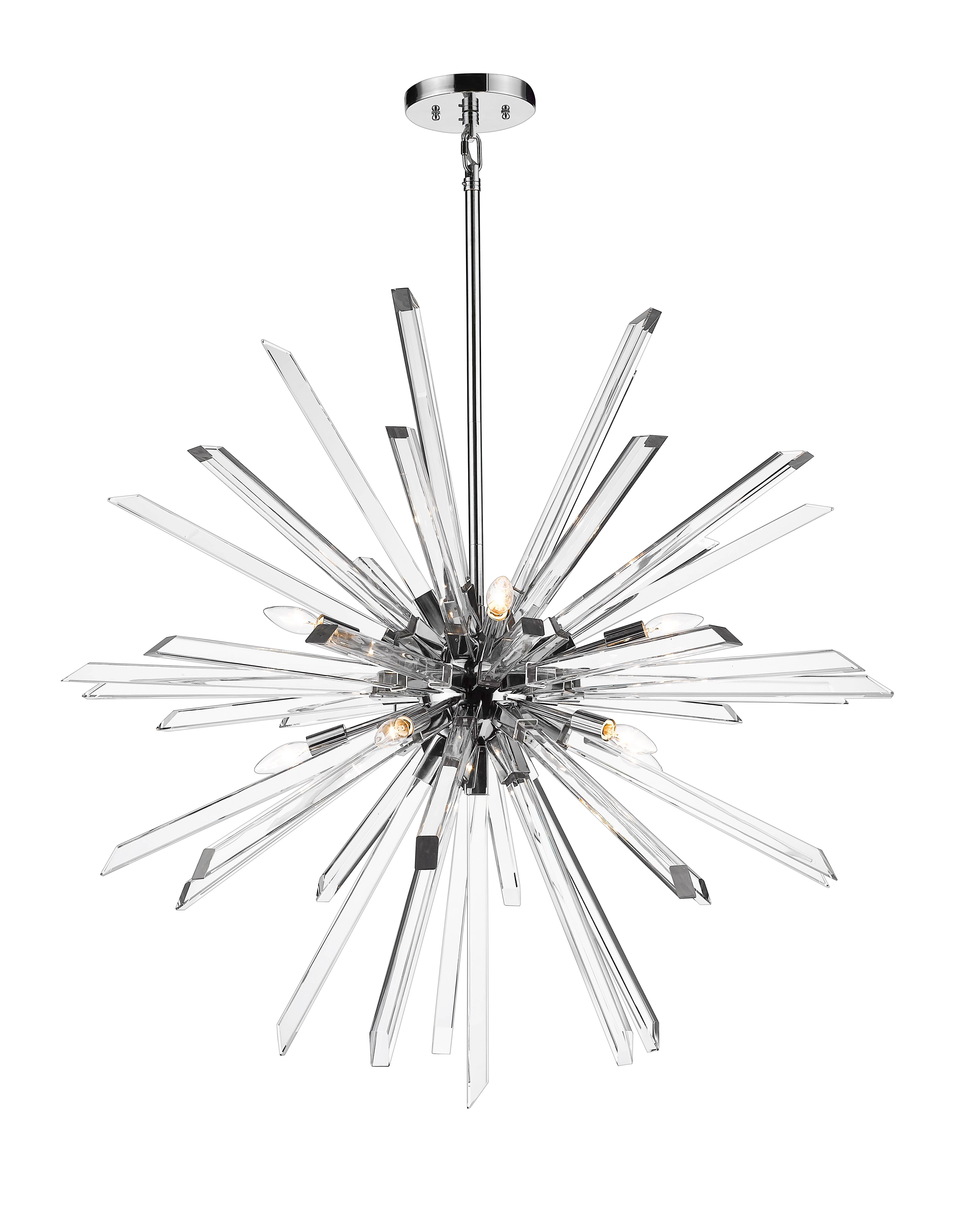 Burst 10 Light Chandelier Chrome