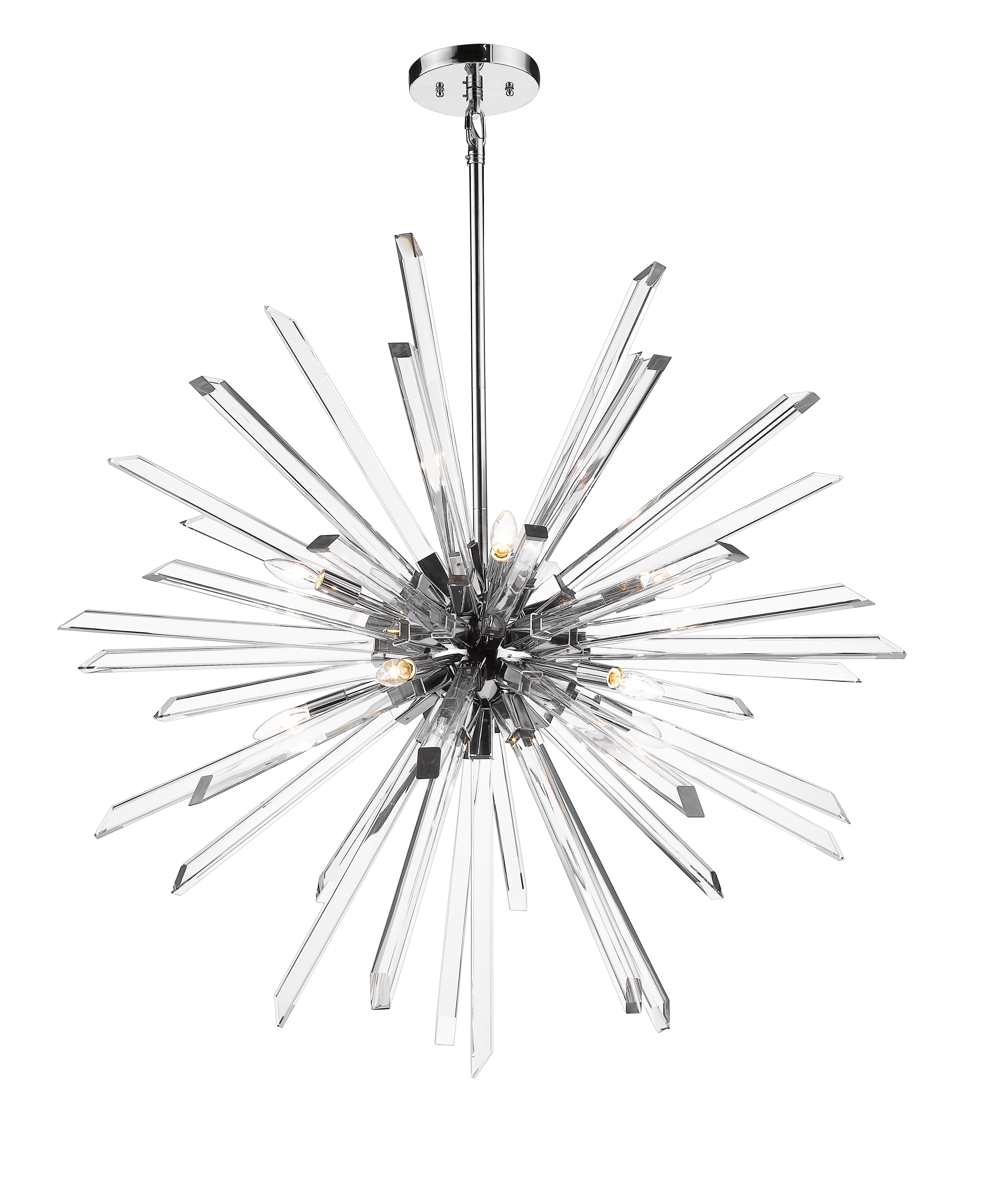 Burst 10 Light Chandelier Chrome