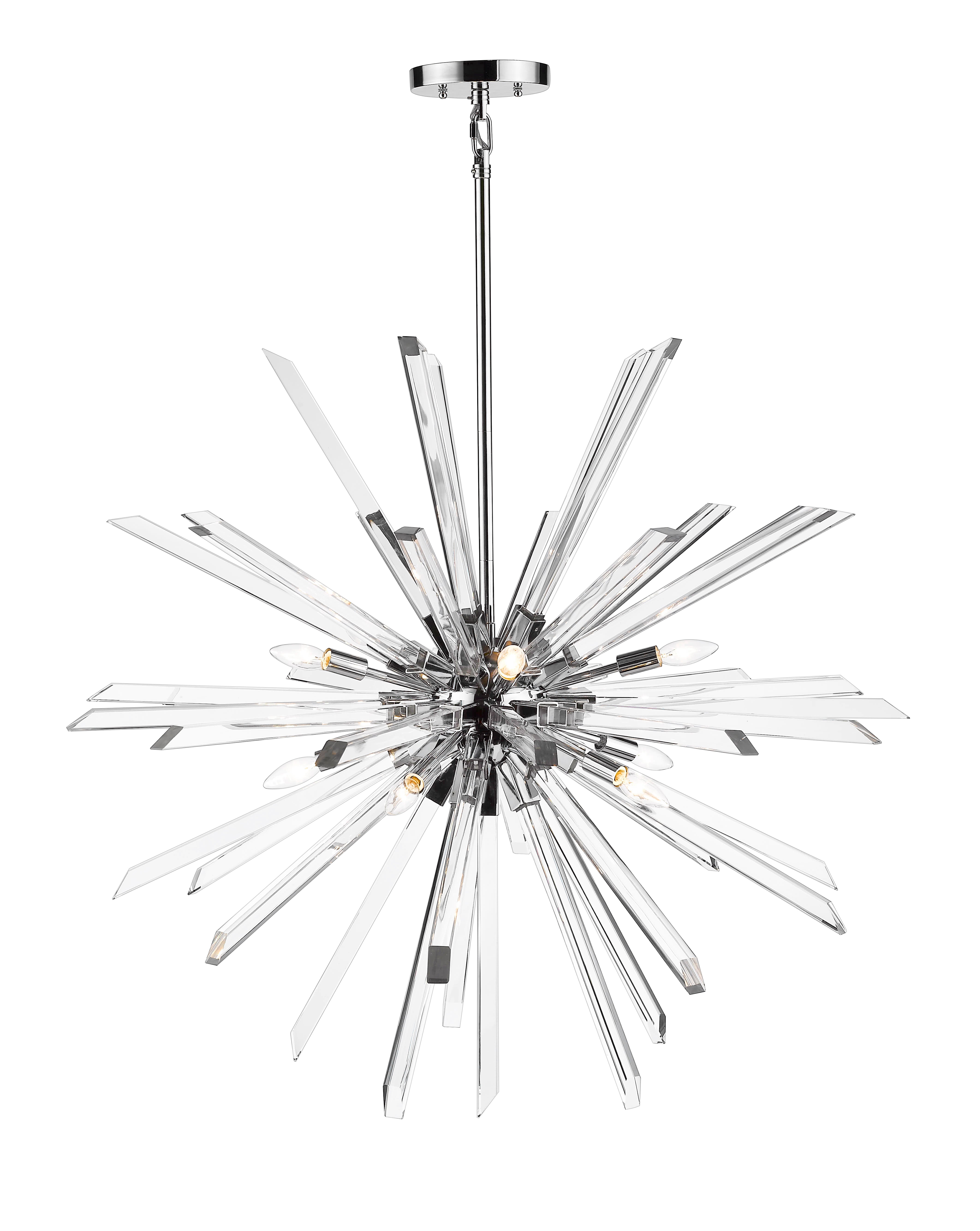 Burst 10 Light Chandelier Chrome