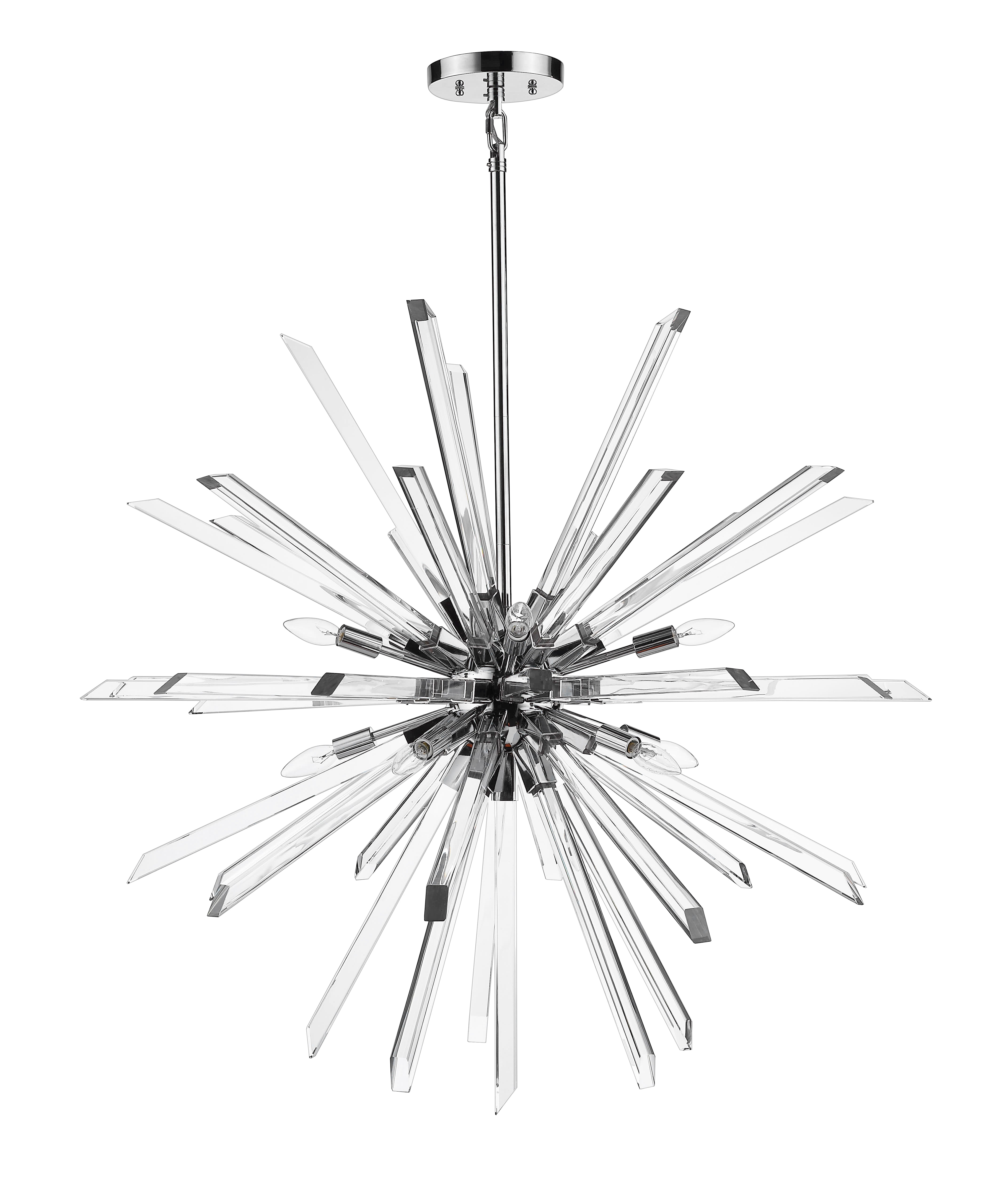 Burst 10 Light Chandelier Chrome