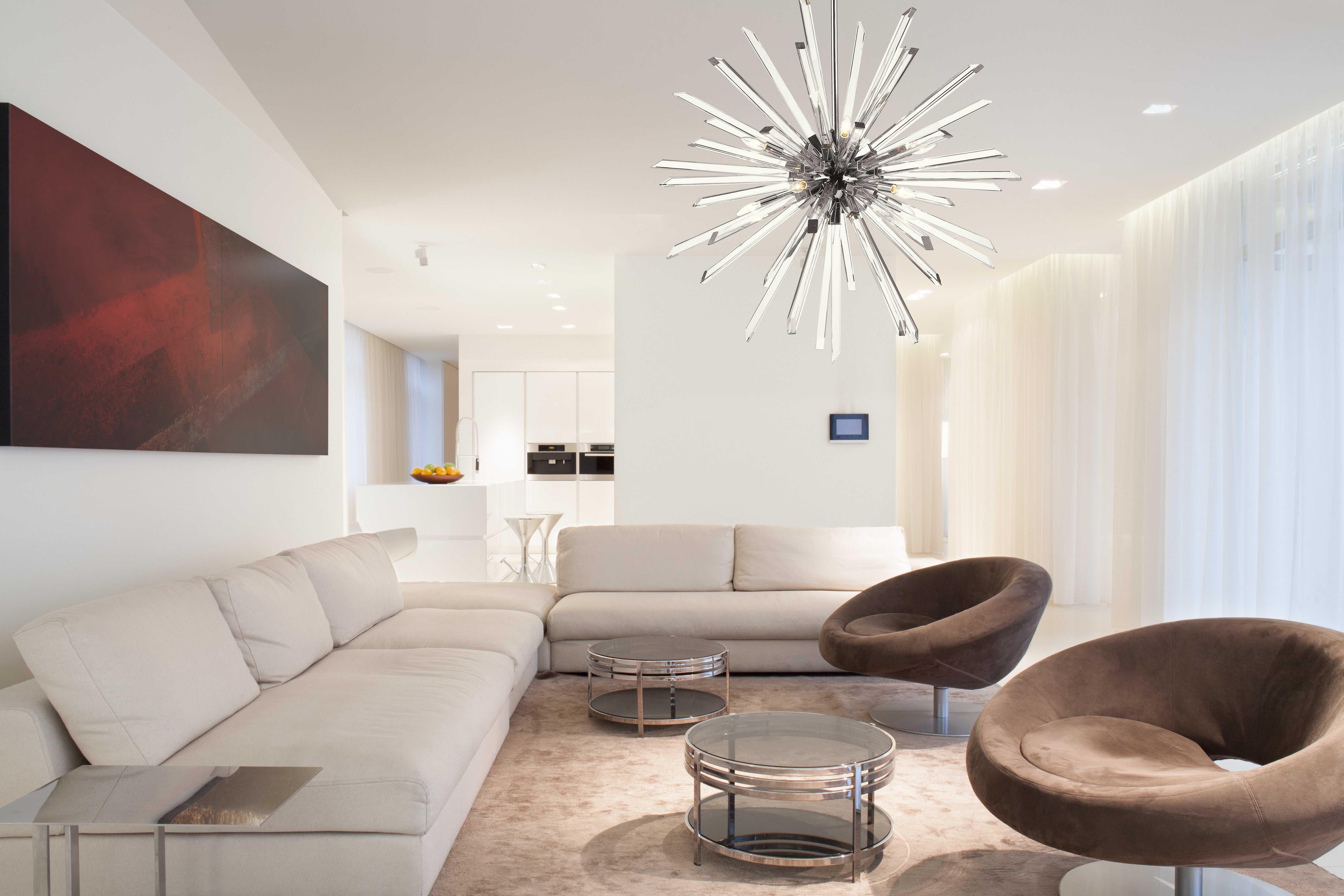 Burst 10 Light Chandelier Chrome