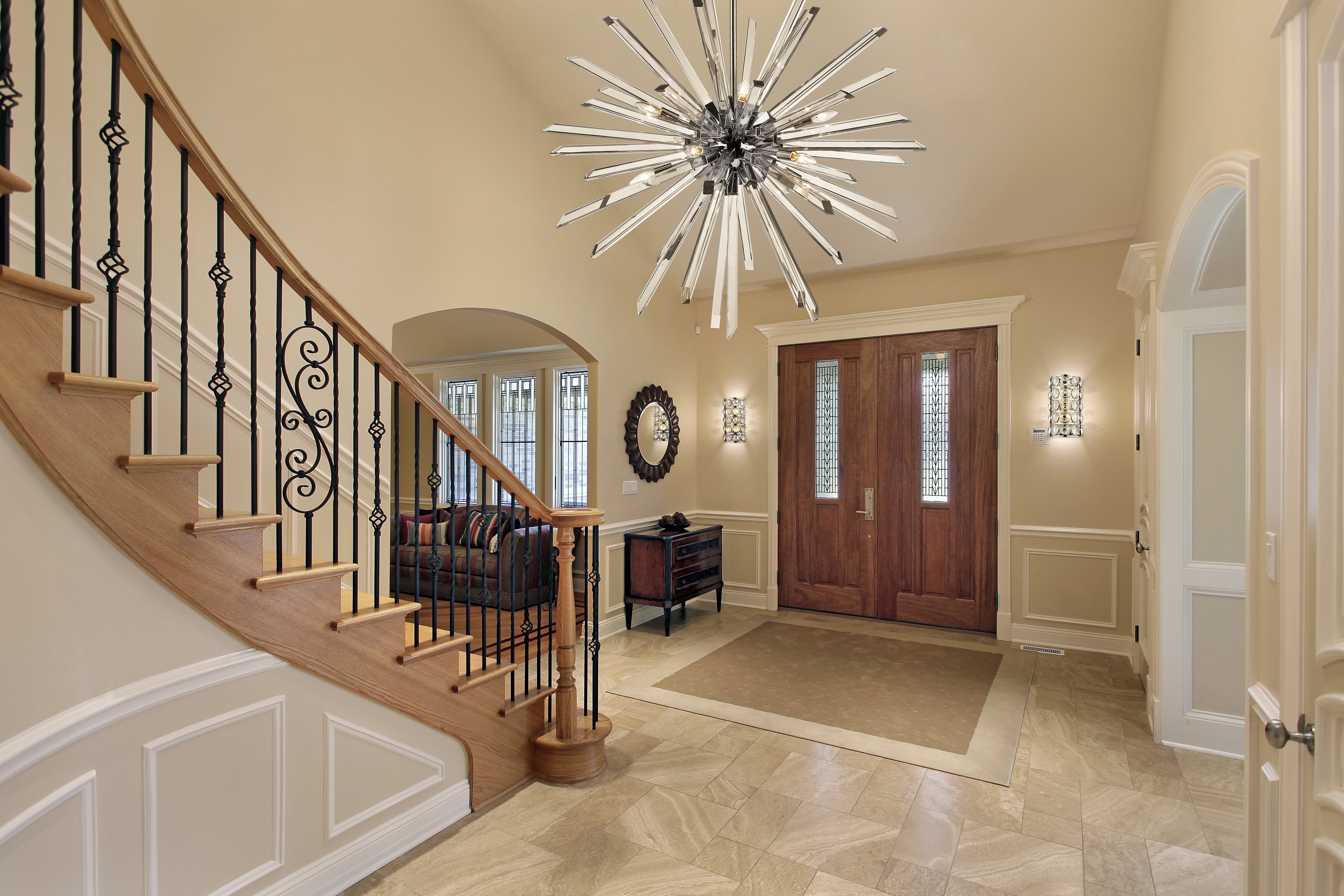 Burst 10 Light Chandelier Chrome
