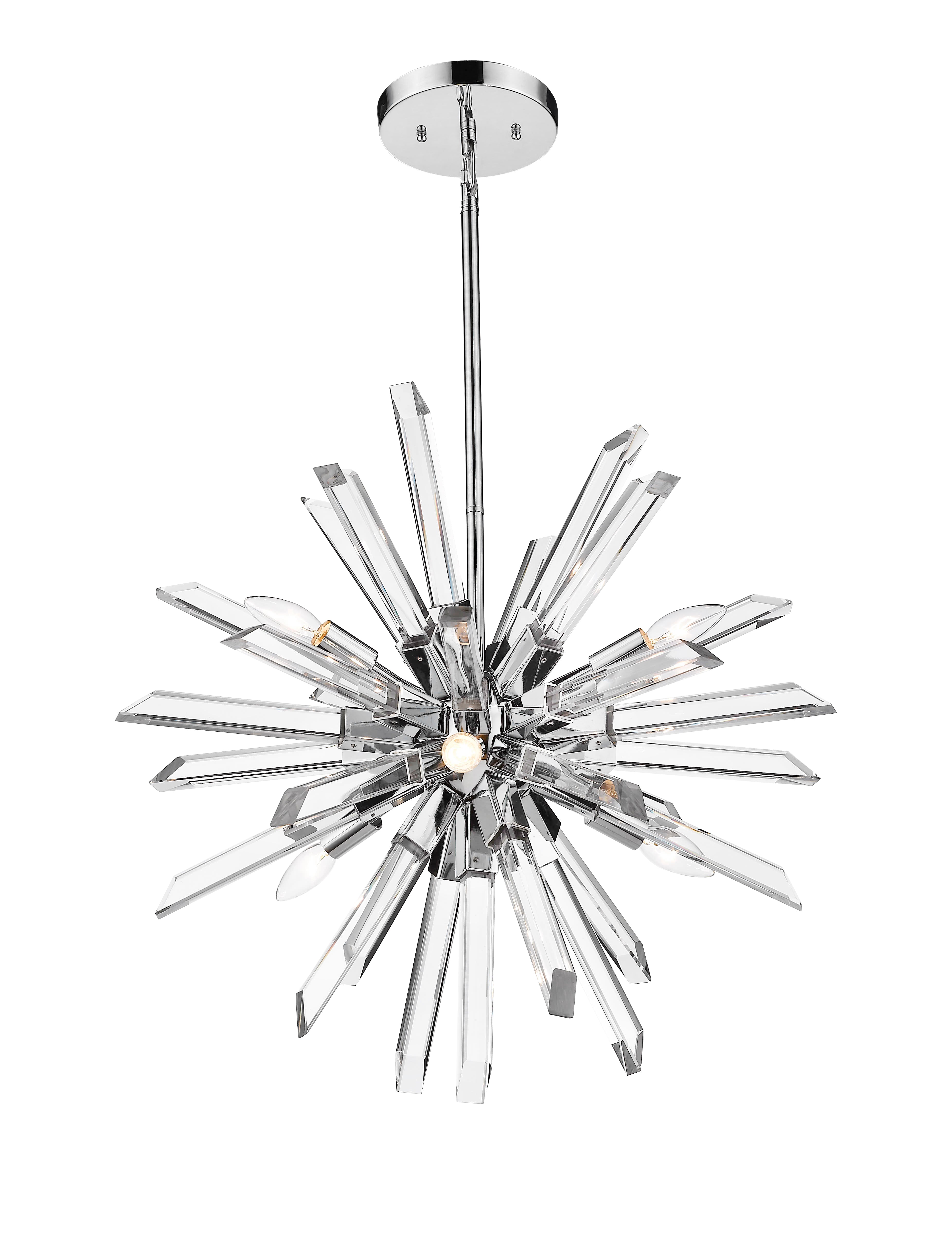 Burst 6 Light Chandelier Chrome