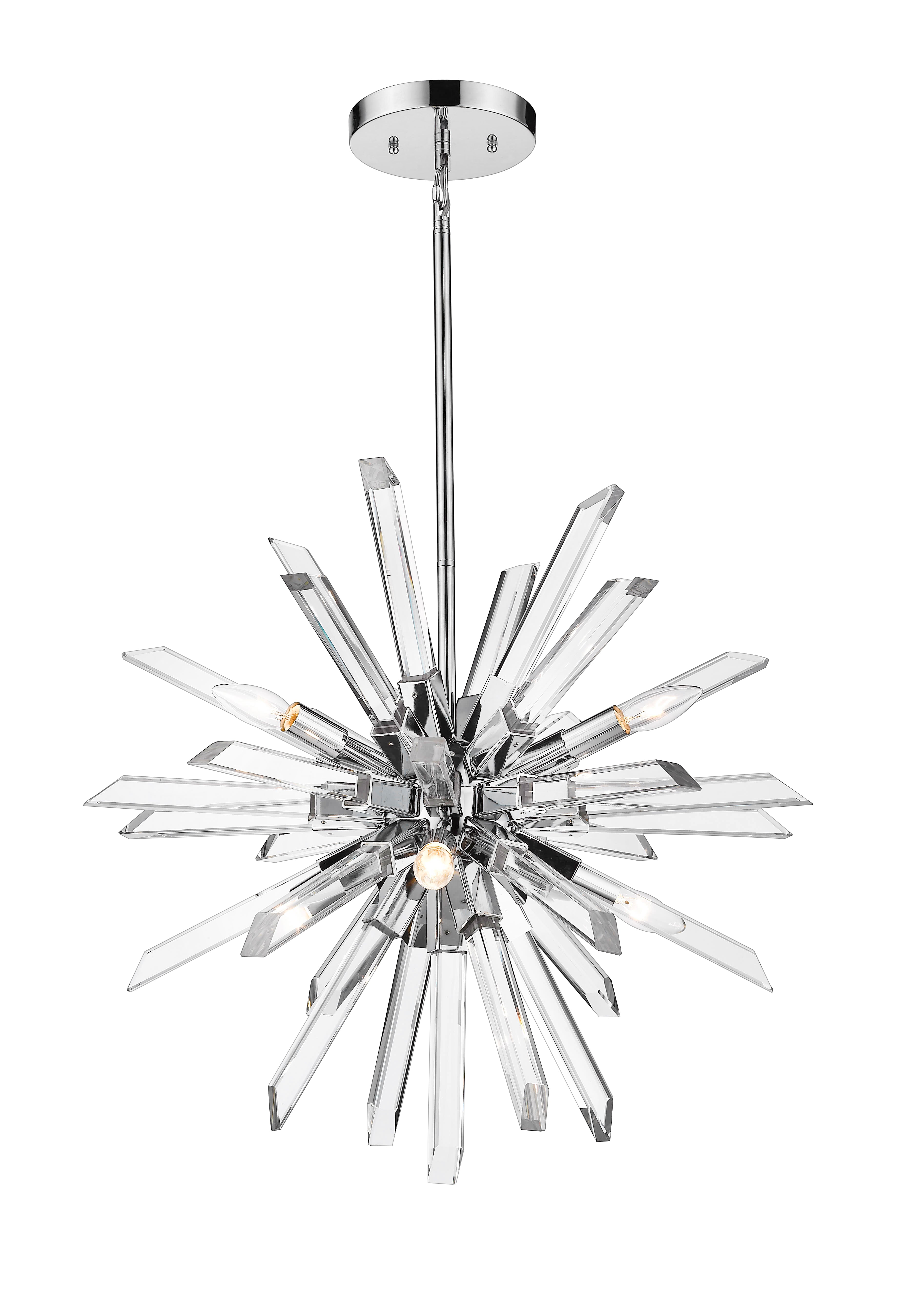 Burst 6 Light Chandelier Chrome